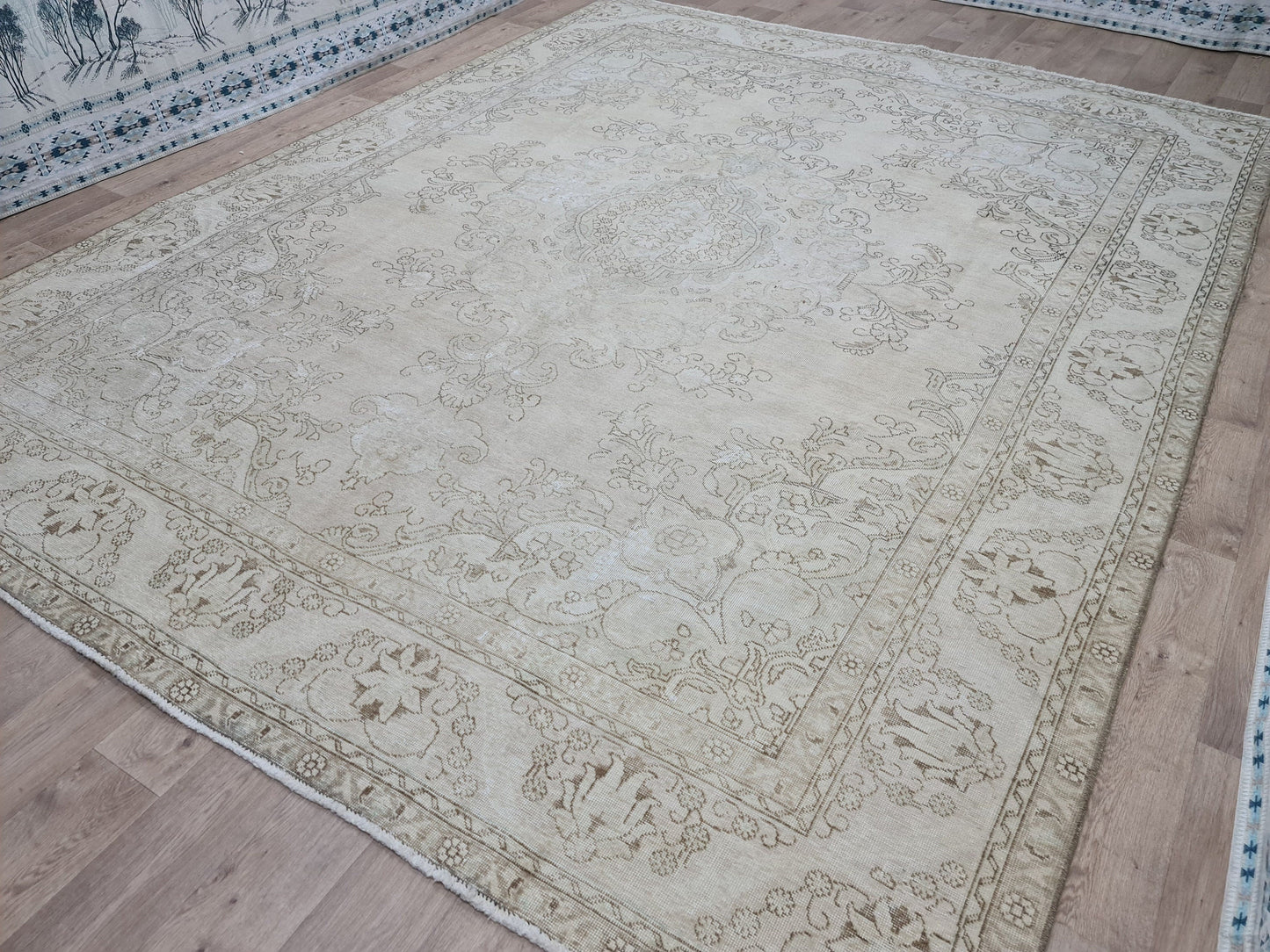 9x12 Modern Oushak Rug / 9.5x12.35 feet /Hand Knotted Wool Carpet/ Oriental Vintage Rug