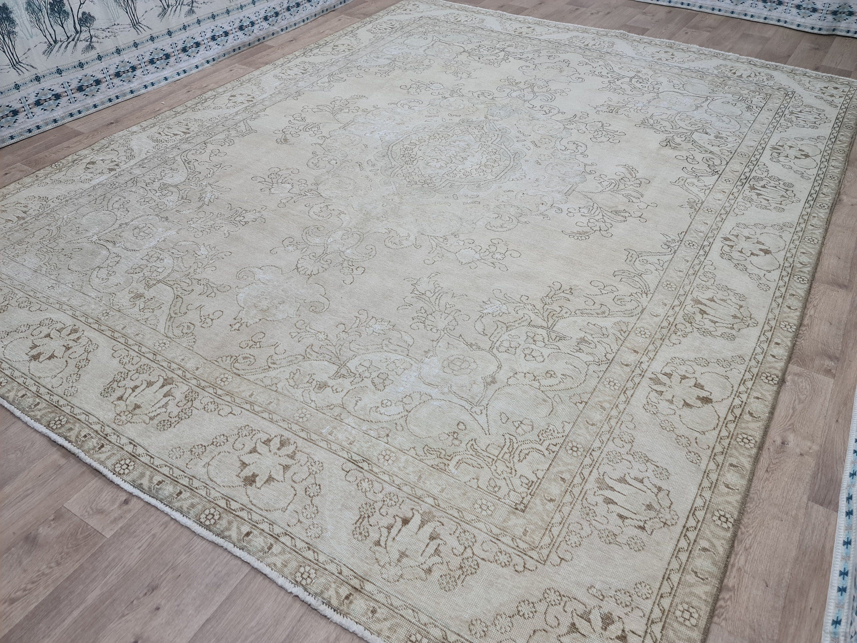 9x12 Modern Oushak Rug / 9.5x12.35 feet /Hand Knotted Wool Carpet/ Oriental Vintage Rug