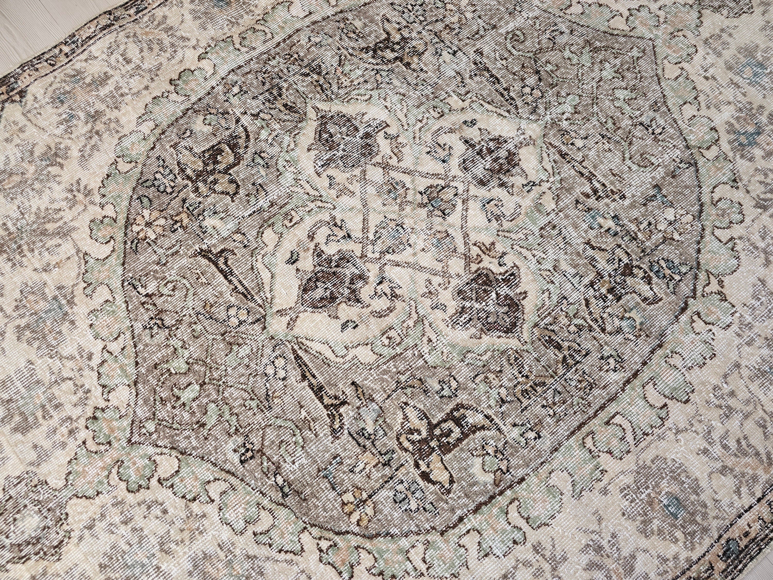 Hand-Knotted Wool Oushak Rug: 6x9 Vintage Turkish Area Rug