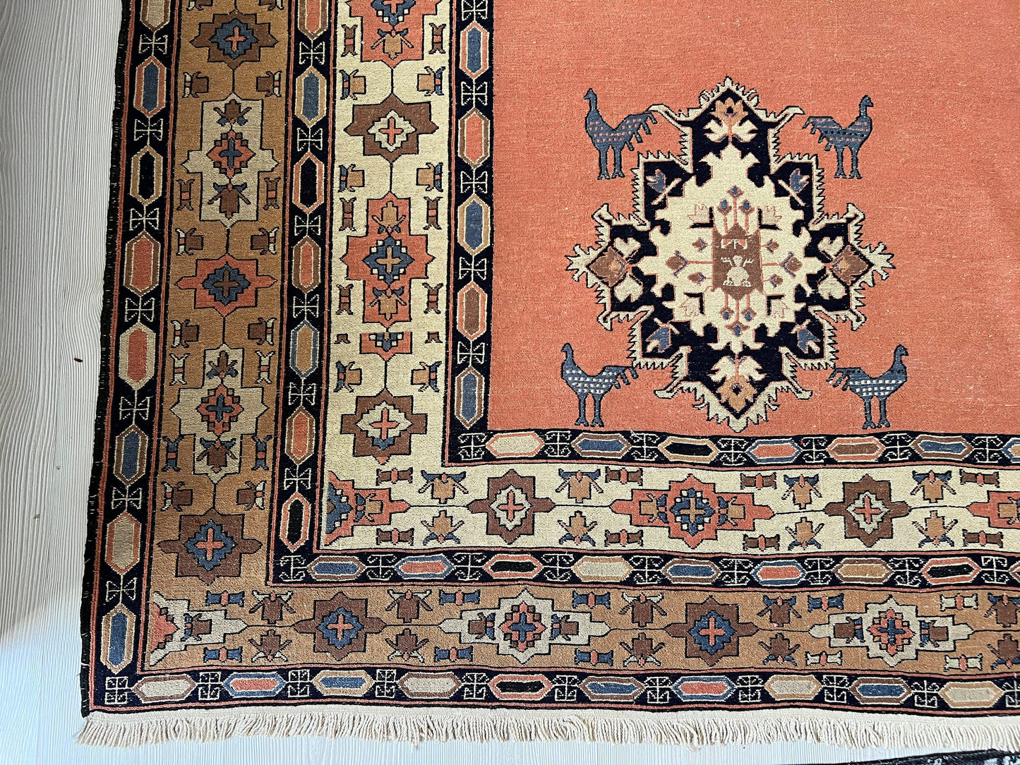 Vintage Cecim Soumak Rug: 7x10 Hand Knotted Wool Kilim