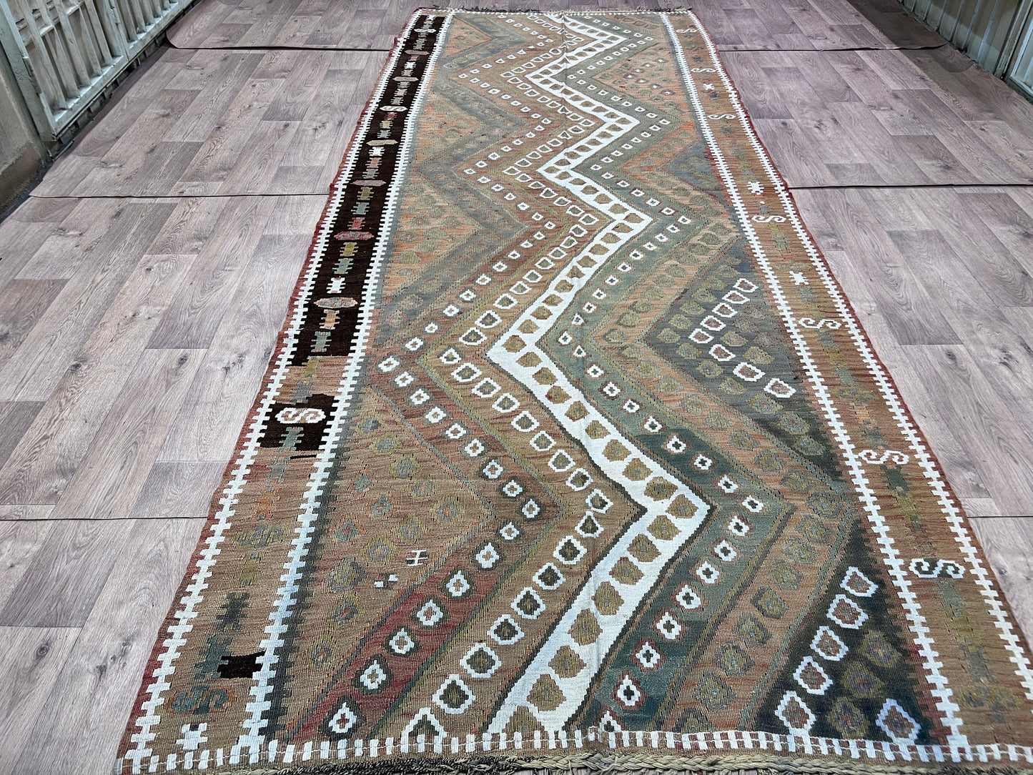 5x13 Handmade Large Vintage Kilim Runner / 5.24x13 feet / Antique Kelim - Turkish Kilim Rug - Authentic Rug for Entryway and Hallway