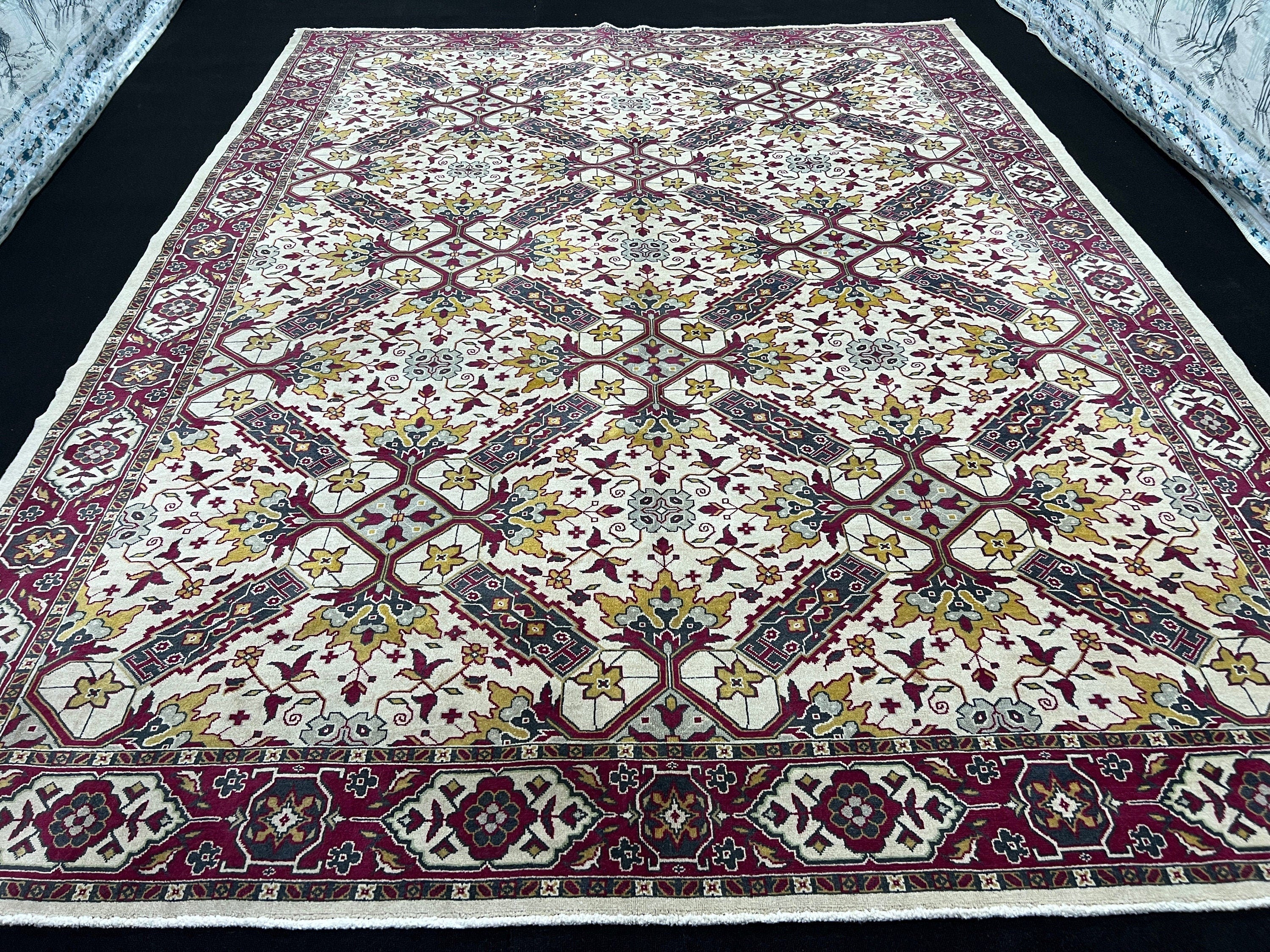 9x12 Colorful Vintage area Rug Hand Knotted Traditional Persian Carpet