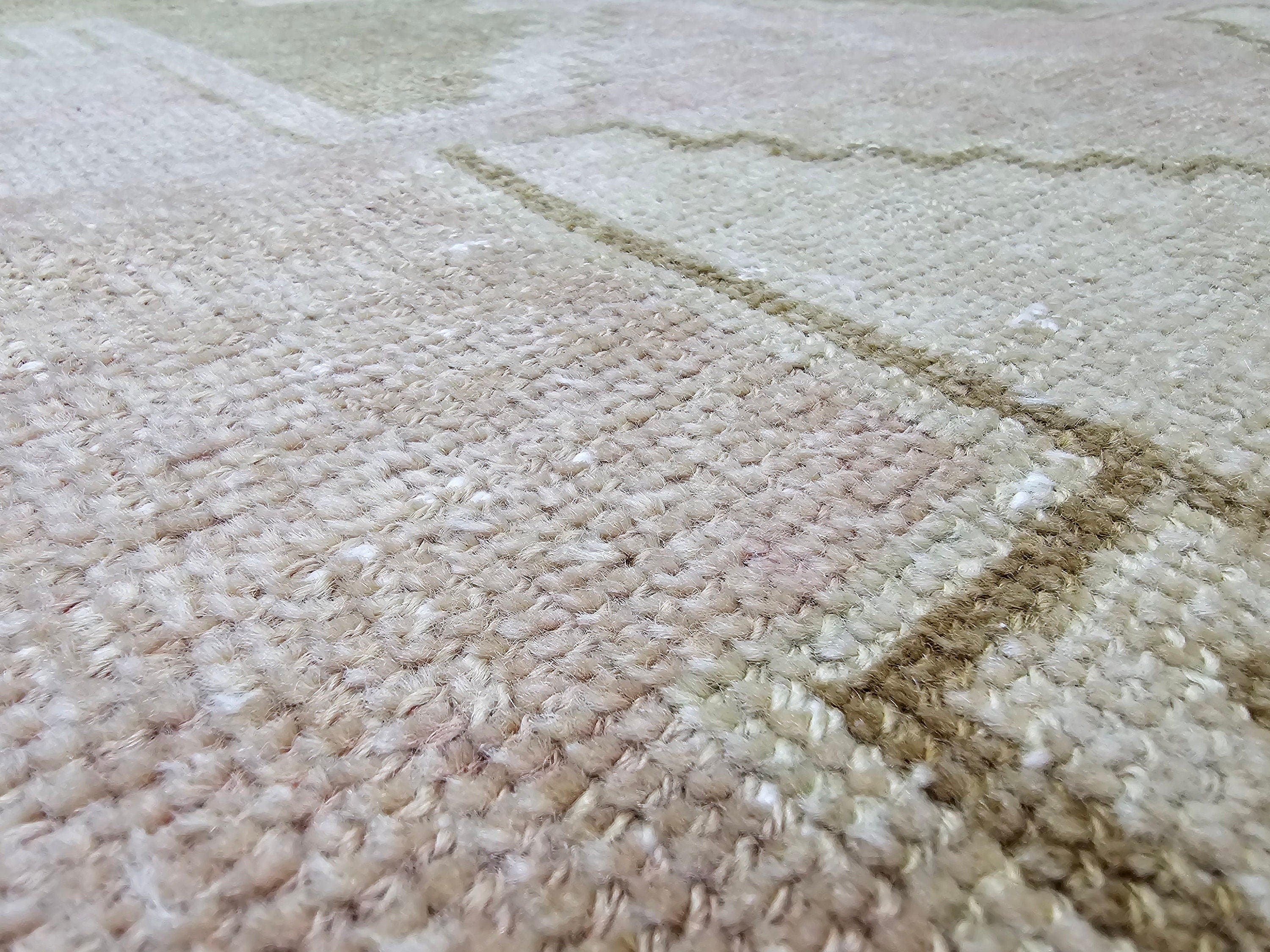 Handmade Wool Turkish Runner Rug: 3x13 Pink Vintage Oushak Design