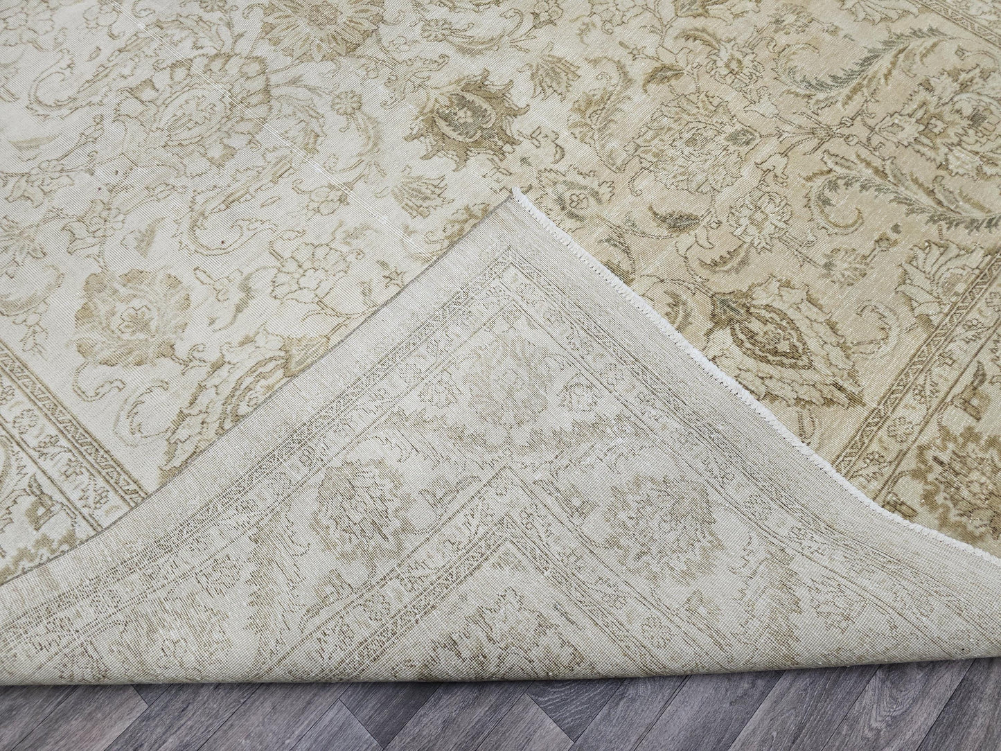 9x12 Vintage Turkish Oushak Rug: Hand-Knotted Wool Anatolian Carpet