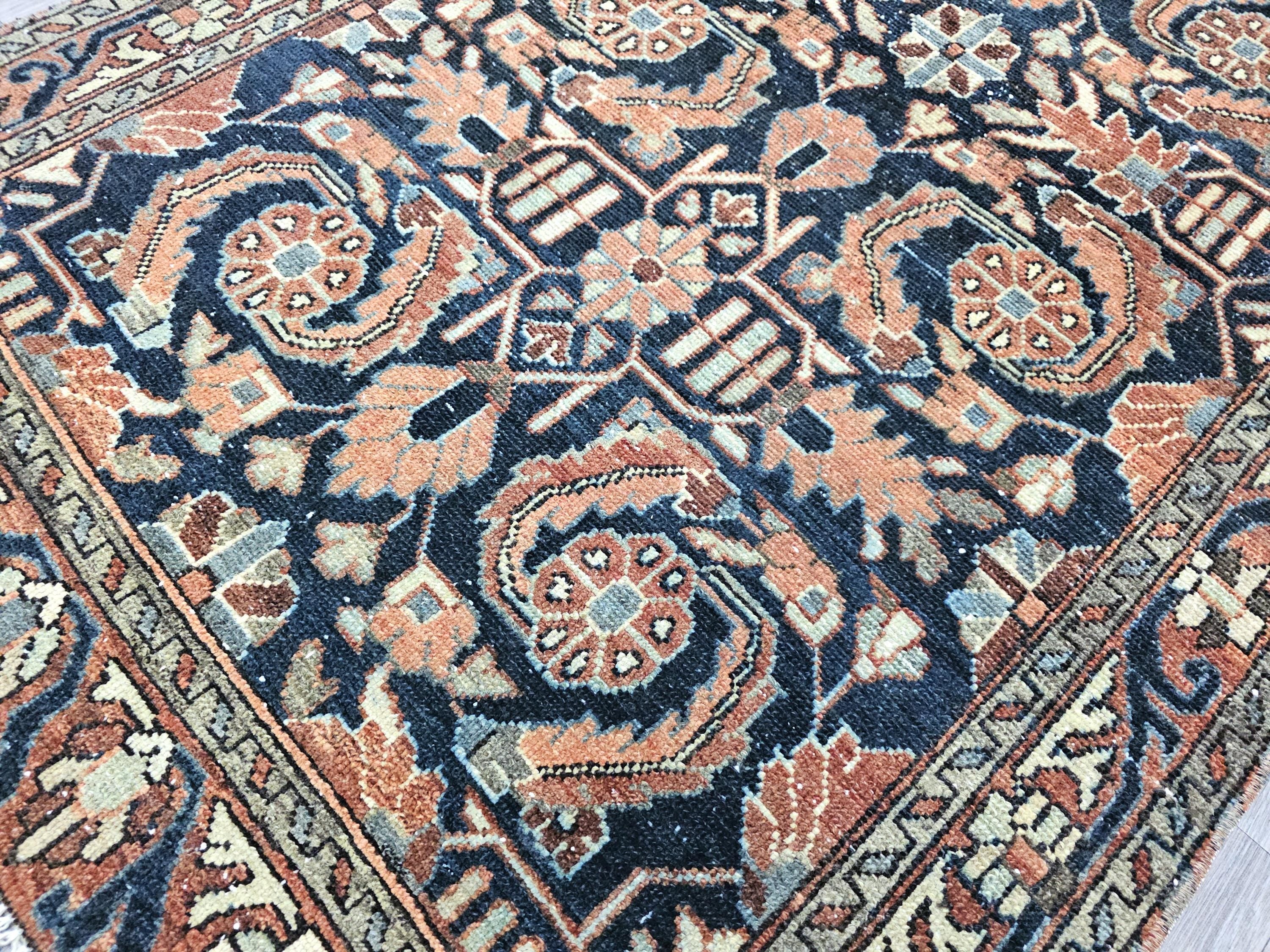 Vintage Hand Knotted Wool Oushak Runner Rug: Turkish Farmhouse Style