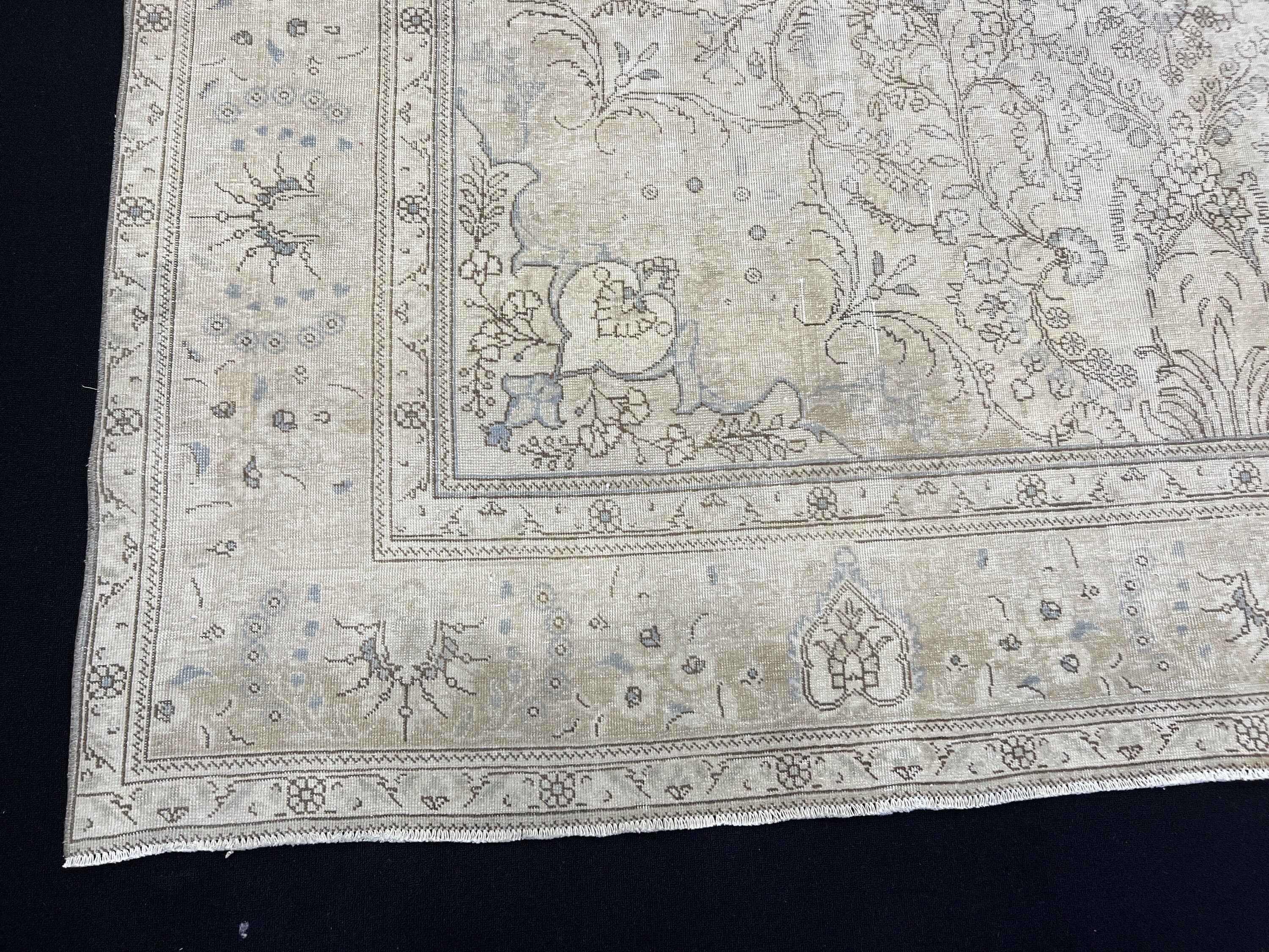 9x12 Neutral Vintage Area Rug for Diningroom and Bedroom