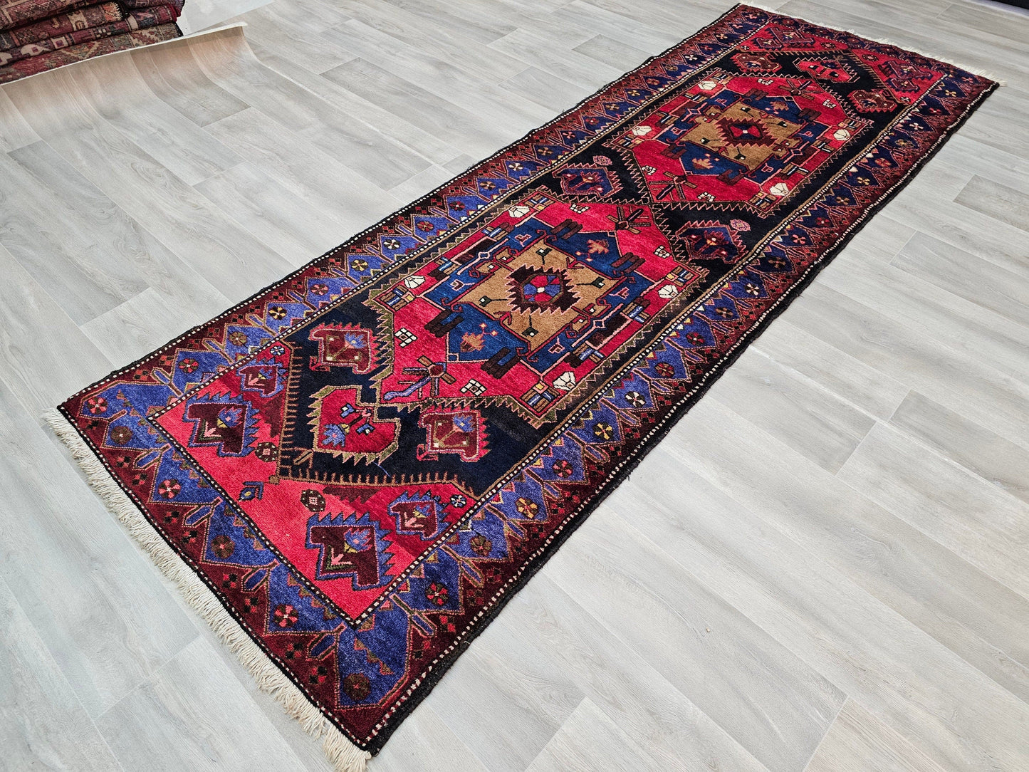 3.50x10 feet Hand Knotted Wool Antique Persian Runner Rug