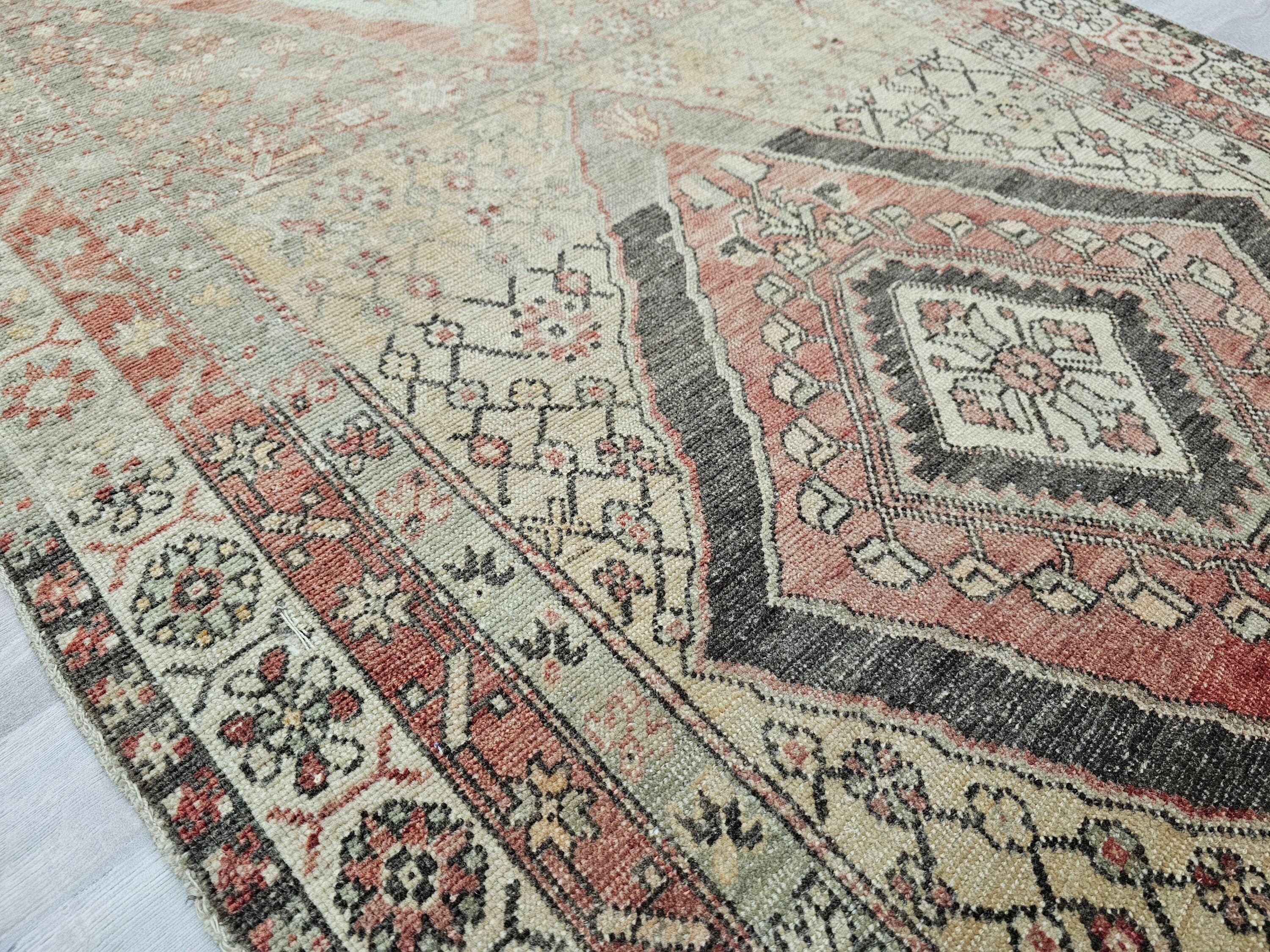 Vintage Turkish Runner Rug: Hand-Knotted Wool, Farmhouse Decor (3.60x10.50 feet)