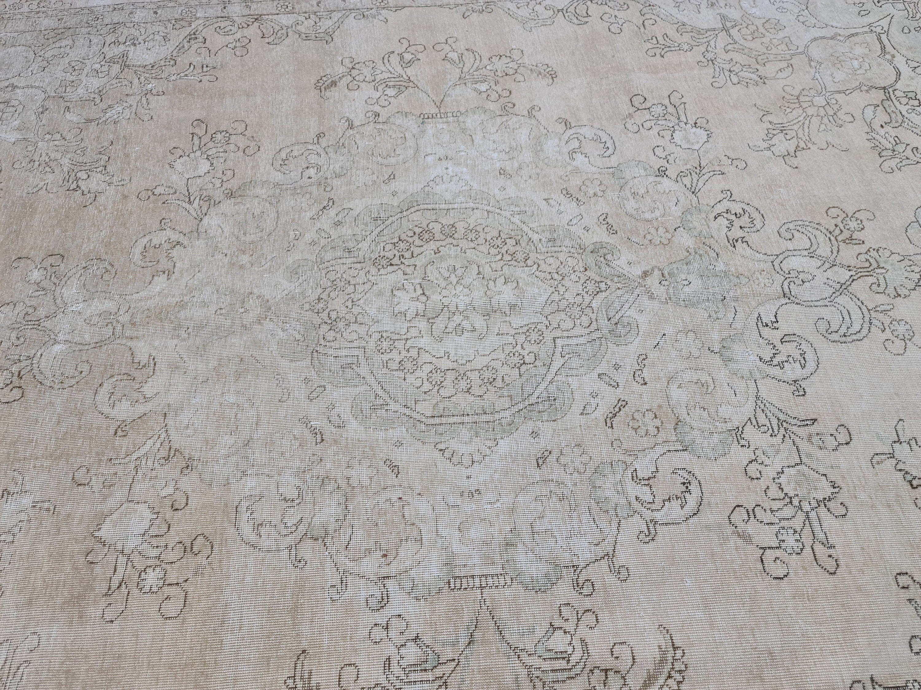9x12 Modern Oushak Rug / 9.5x12.35 feet /Hand Knotted Wool Carpet/ Oriental Vintage Rug