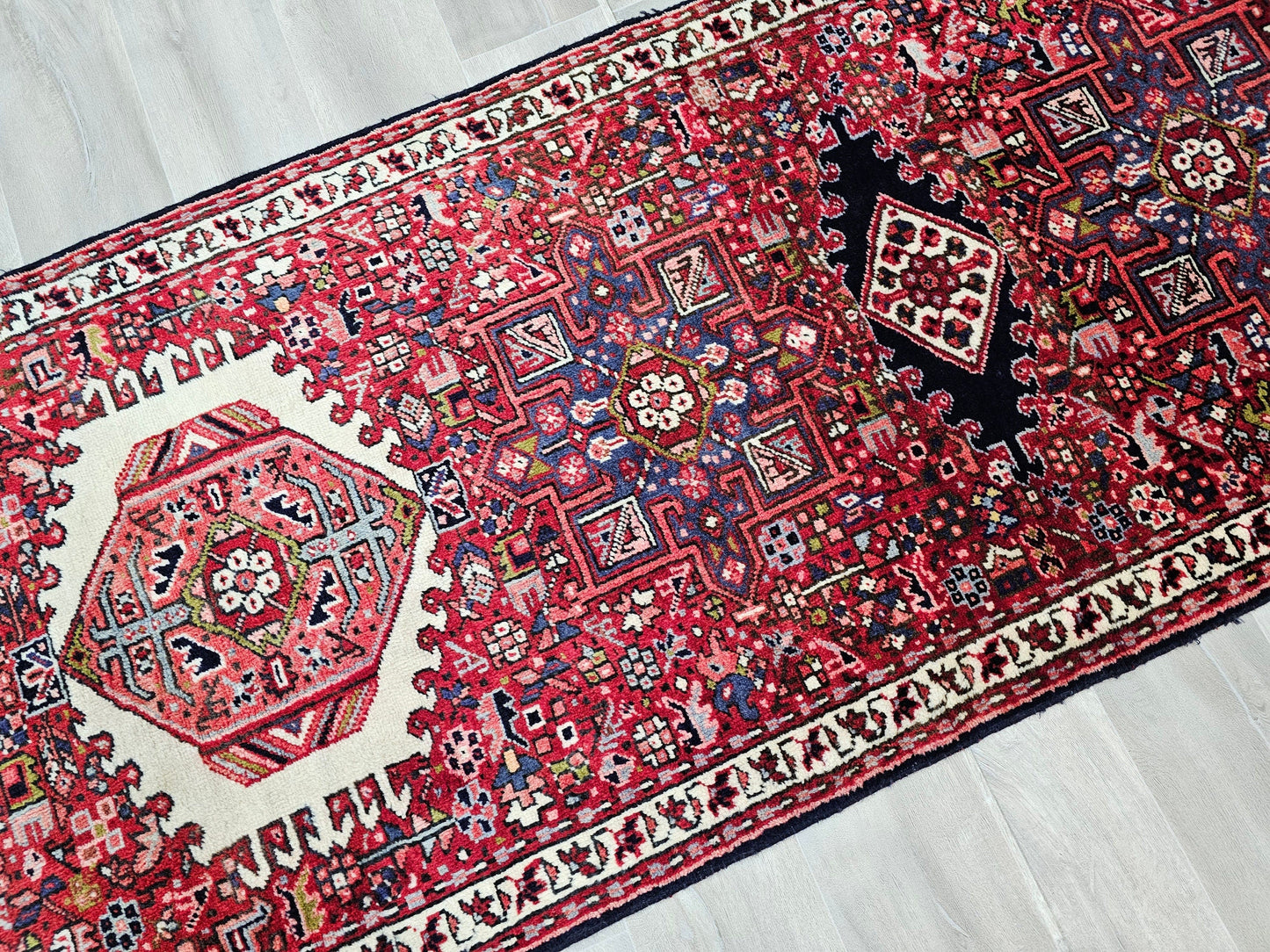 3x11 Classic Vintage Heriz Runner Rug - Antique Wool Runner for Hallway and Kitchen/ Traditional Turkish Oushak Runner /3.20x11.15 feet