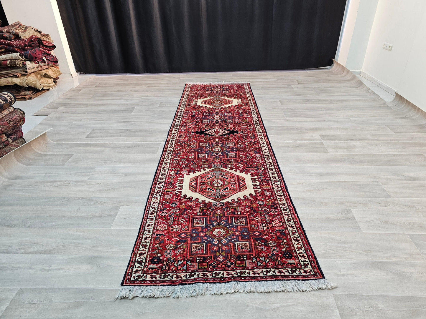 3x11 Classic Vintage Heriz Runner Rug - Antique Wool Runner for Hallway and Kitchen/ Traditional Turkish Oushak Runner /3.20x11.15 feet