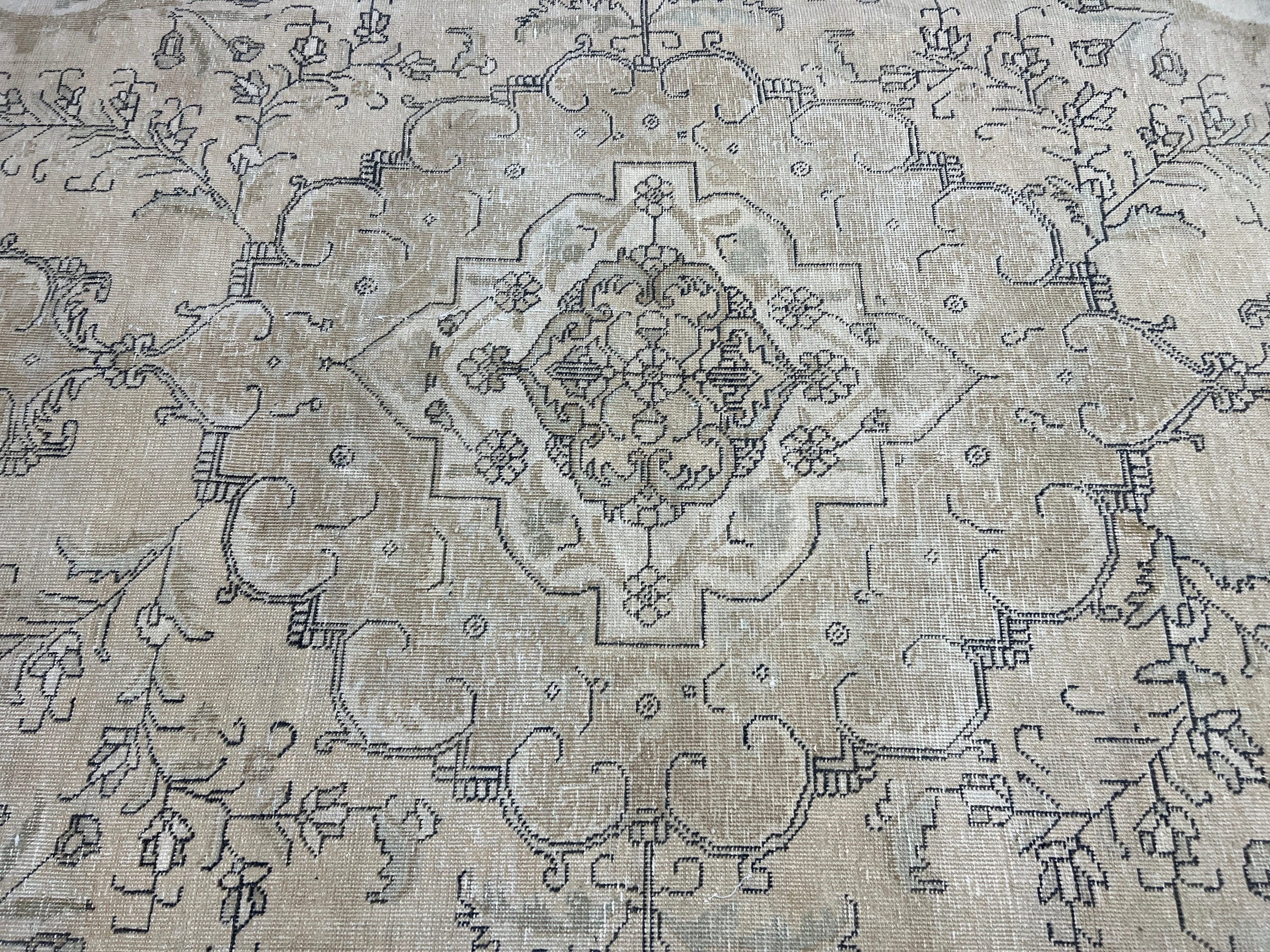 9x12 Area Rug Hand Knotted Medallion Turkish Rug for Livingroom and Big Office