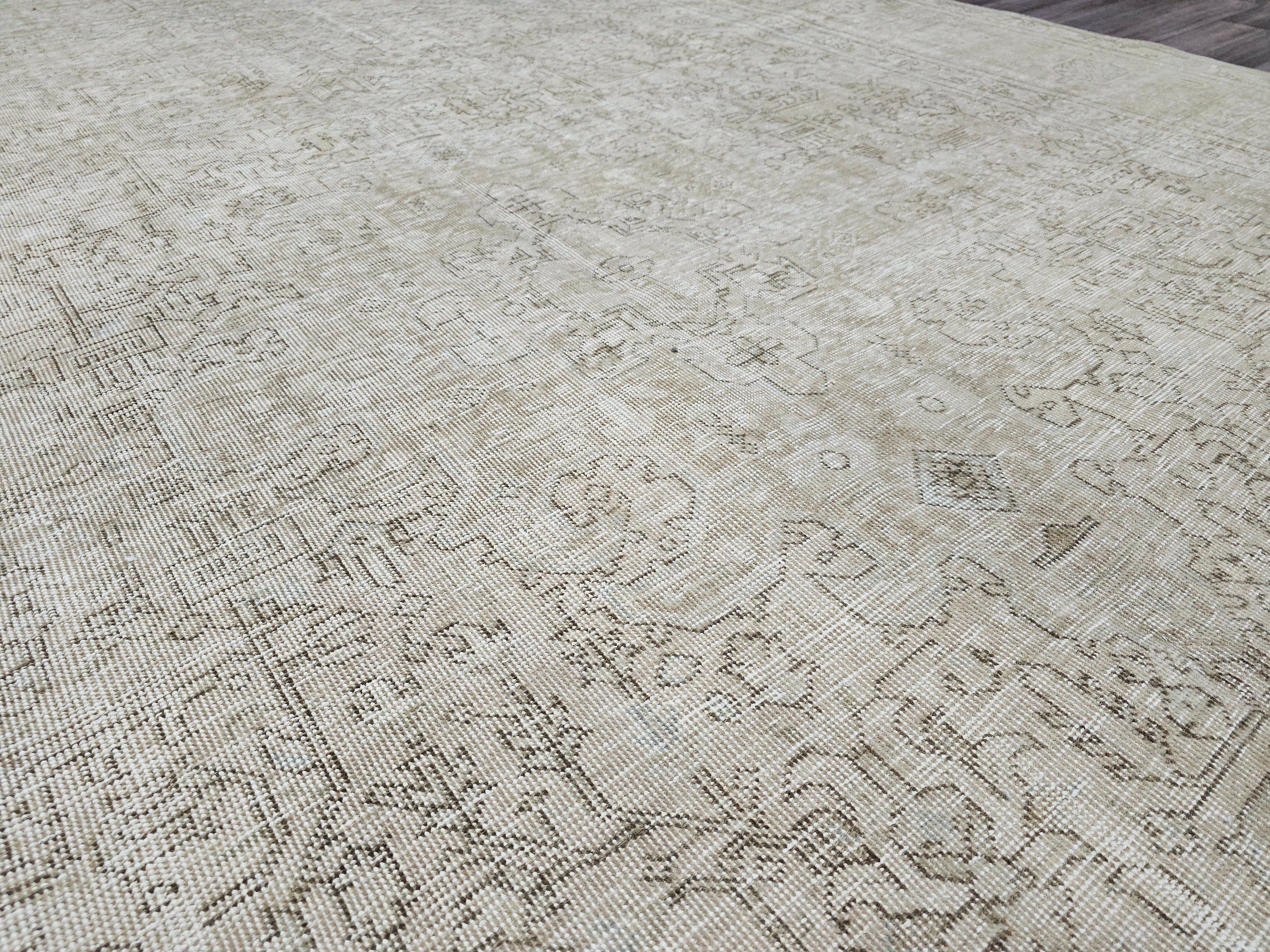 Hand Knotted Oversize 9x12 Vintage Turkish Wool Rug