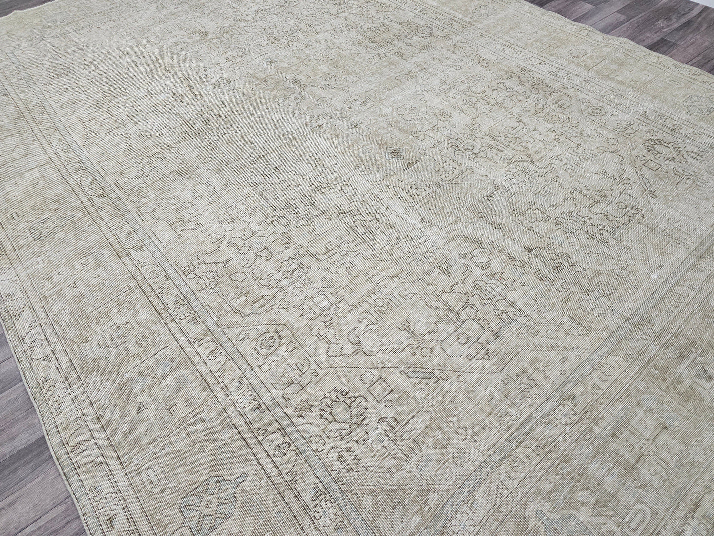 Hand Knotted Oversize 9x12 Vintage Turkish Wool Rug