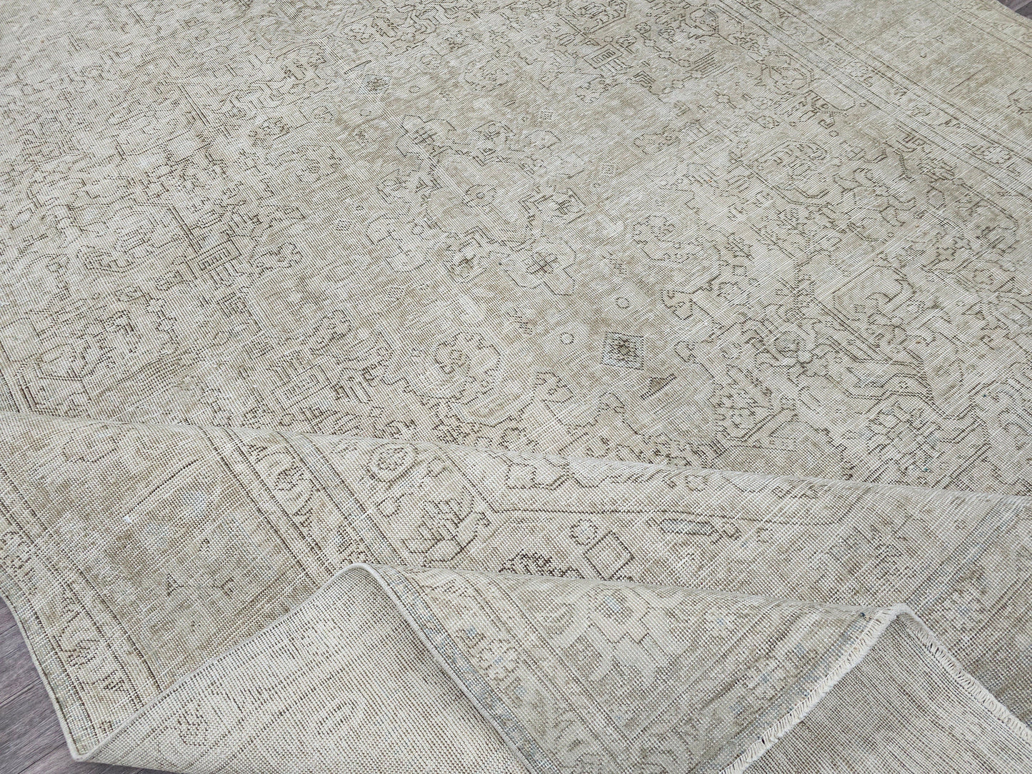 Hand Knotted Oversize 9x12 Vintage Turkish Wool Rug
