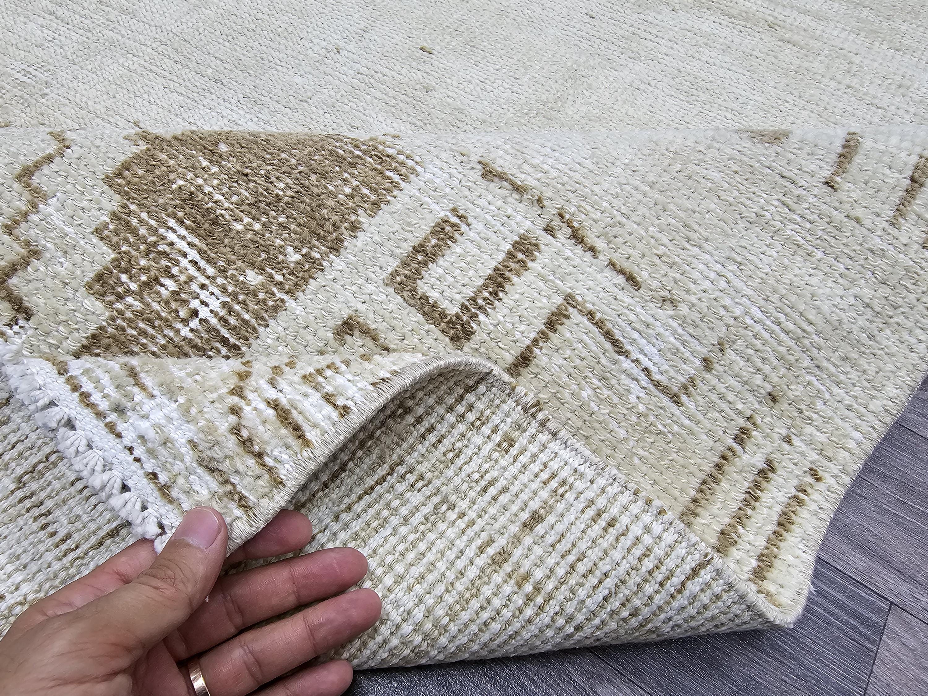 Hand-Knotted Wool Runner Rug: Neutral Anatolian Vintage Turkish Rug (3x13 ft)