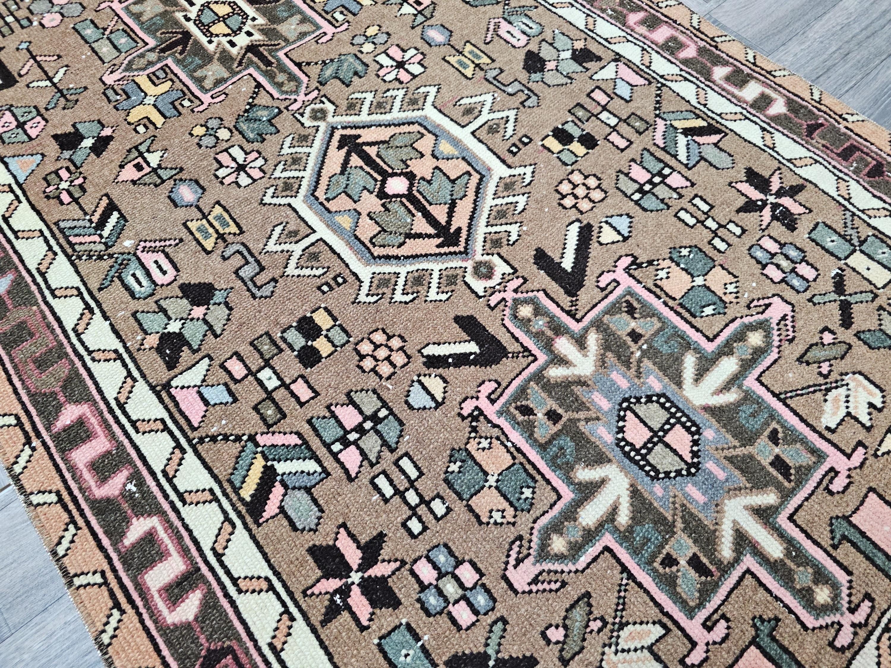 Vintage Wool Runner Rug: 3x12 Oushak Turkish Hallway Carpet