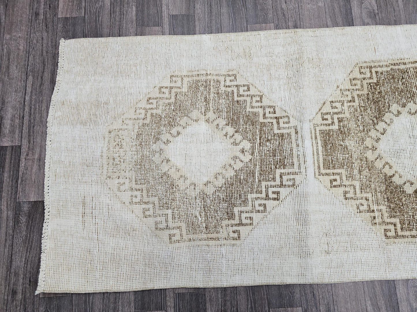 Turkish Runner 3x12 - Neutral Oushak Runner - Long Hallway Runner Rug - Kitchen Runner Rug - Boho decor Runner - Oriental Runner Cream Beige