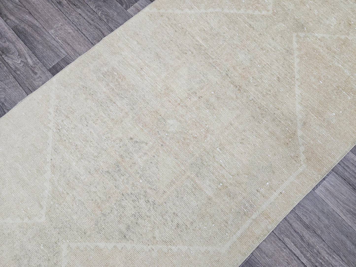 3x12 Muted Vintage Runner - 3x12 Turkish Vintage Runner - Handmade Wool Oushak Runner for Aisle and Kitchen - Naturel runner