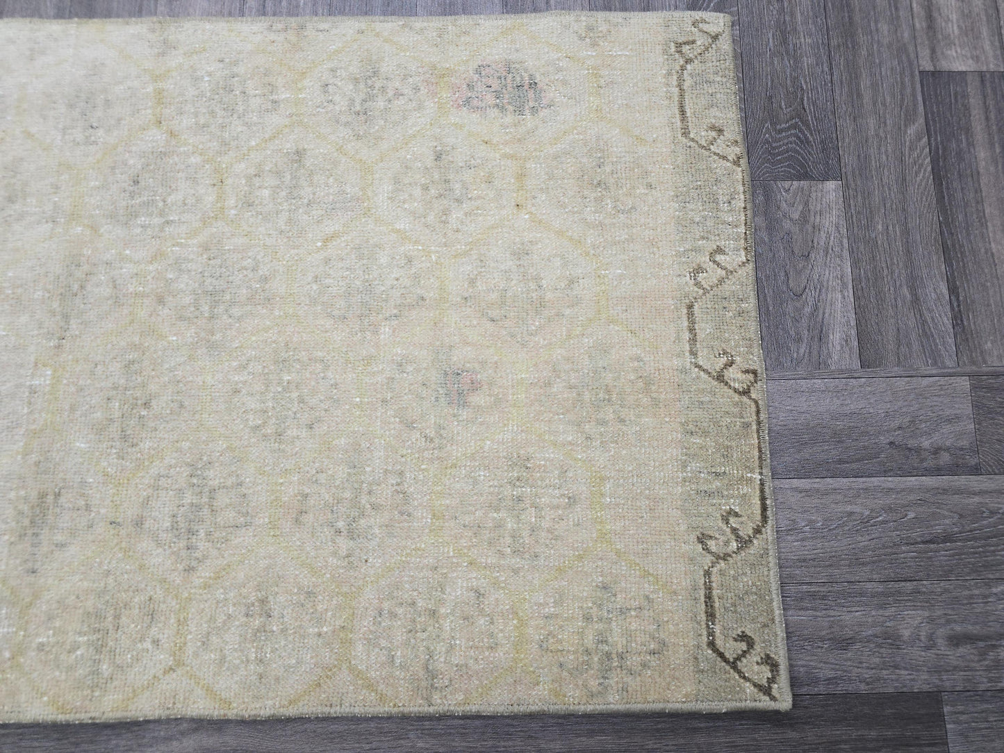 2x4 Vintage Turkish Doormat - Wool Oushak Bath Mat