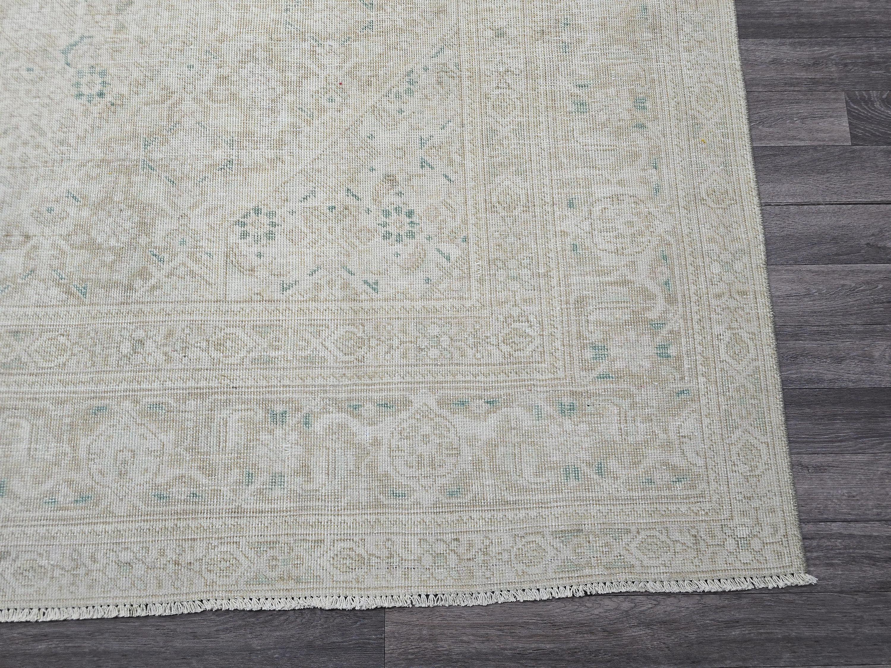 9x13 Hand-Knotted Wool Oushak Rug: Oversize Vintage Turkish Area Rug