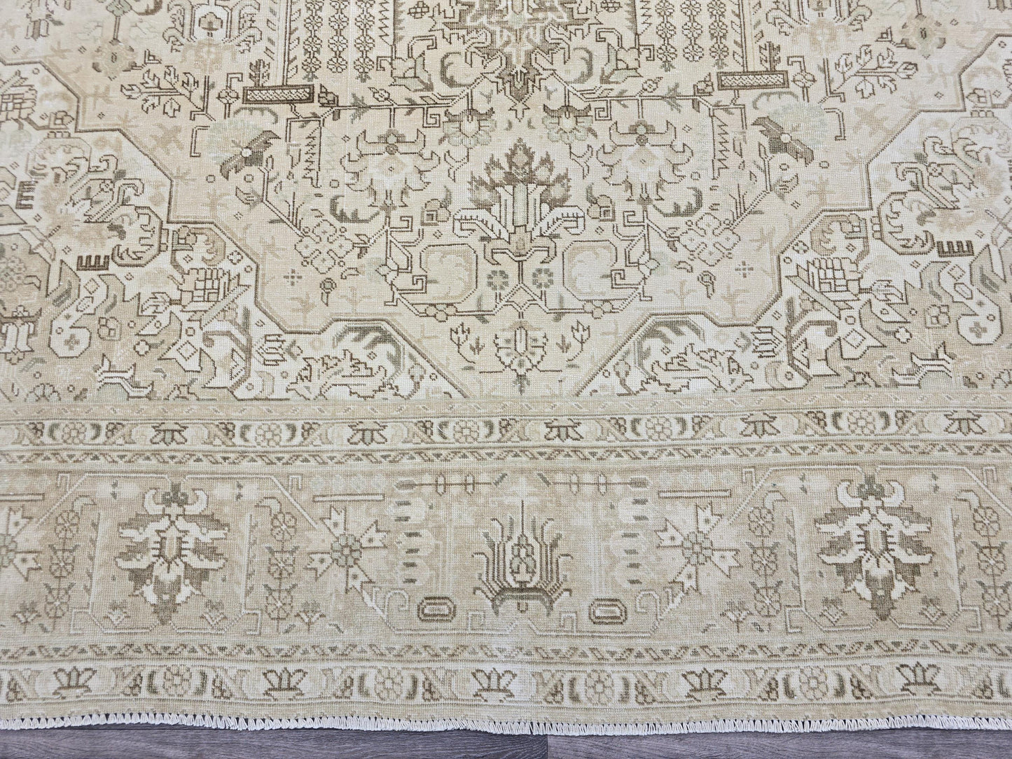 10x12 Neutral Turkish Area Rug Hand Knotted Wool Oushak Rug //9.6x12.5 ft