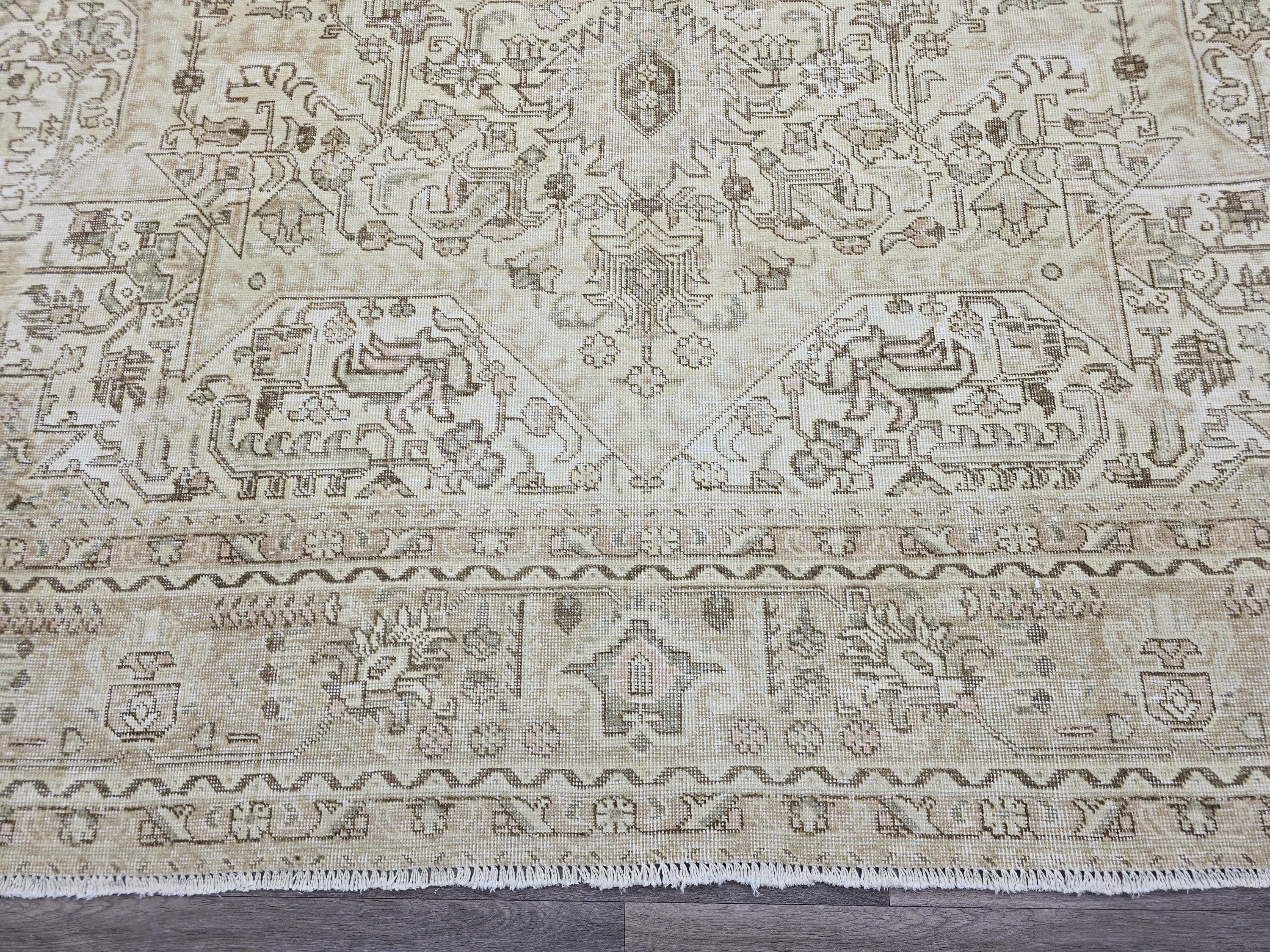 Oversize Hand-Knotted Wool Oushak Rug: 9.65x12.20 ft Vintage Turkish Area Rug