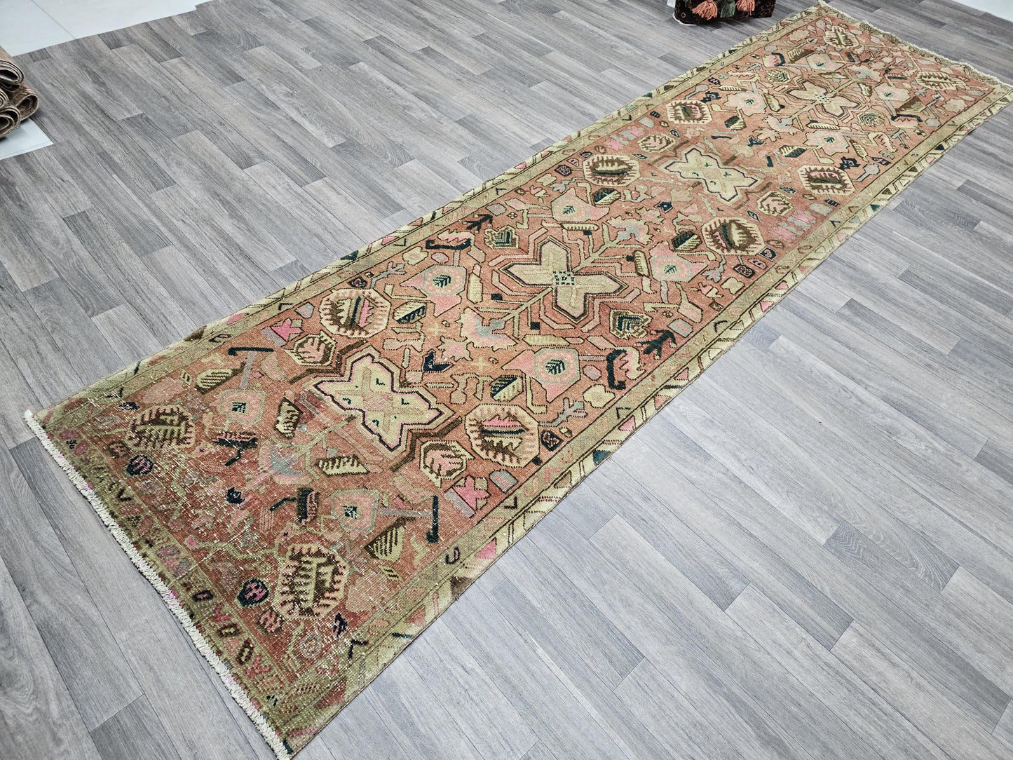 Vintage Runner / 3.30x12.15 feet / Hand Knotted Wool High Quality Antique Runner - Vintage Runner for Wide Hallway and Kitchen circa 1950's