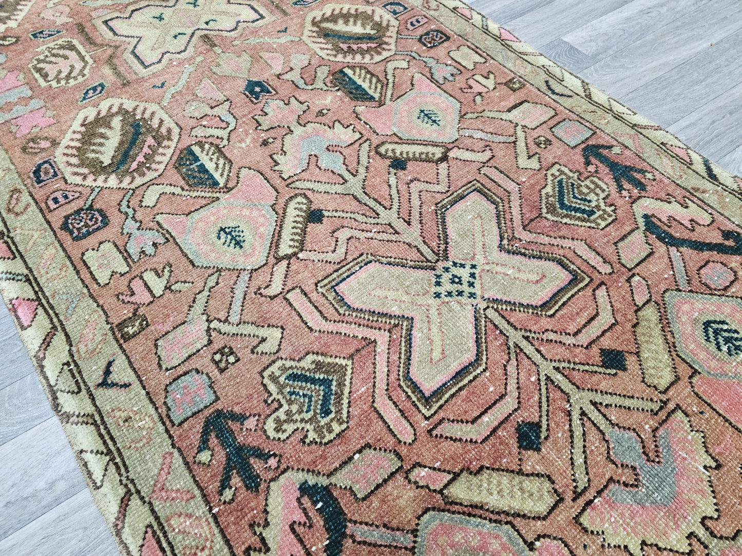 Vintage Runner / 3.30x12.15 feet / Hand Knotted Wool High Quality Antique Runner - Vintage Runner for Wide Hallway and Kitchen circa 1950's