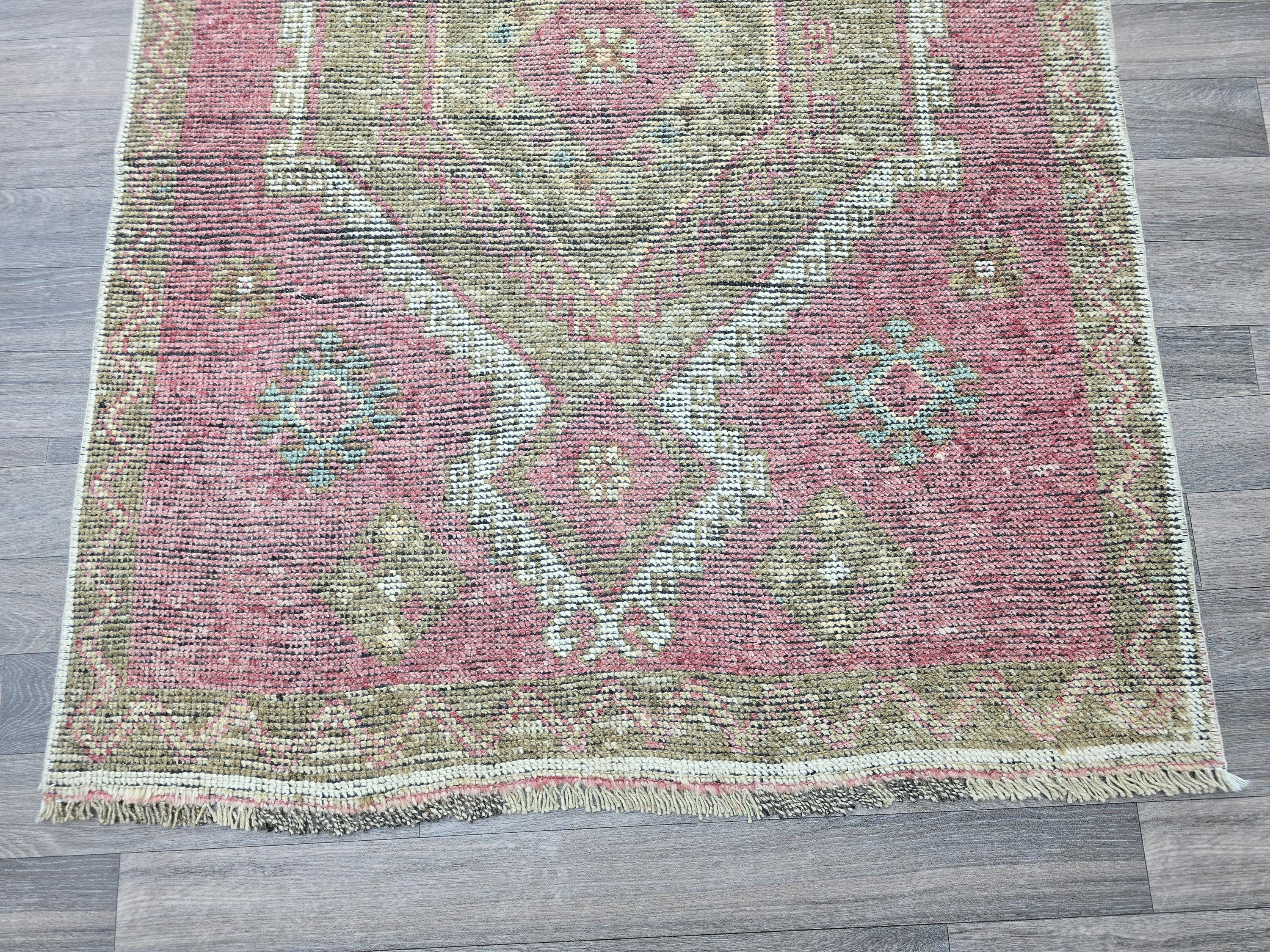 Handknotted Turkish Oushak Runner: 4x11 Wool Hallway Rug