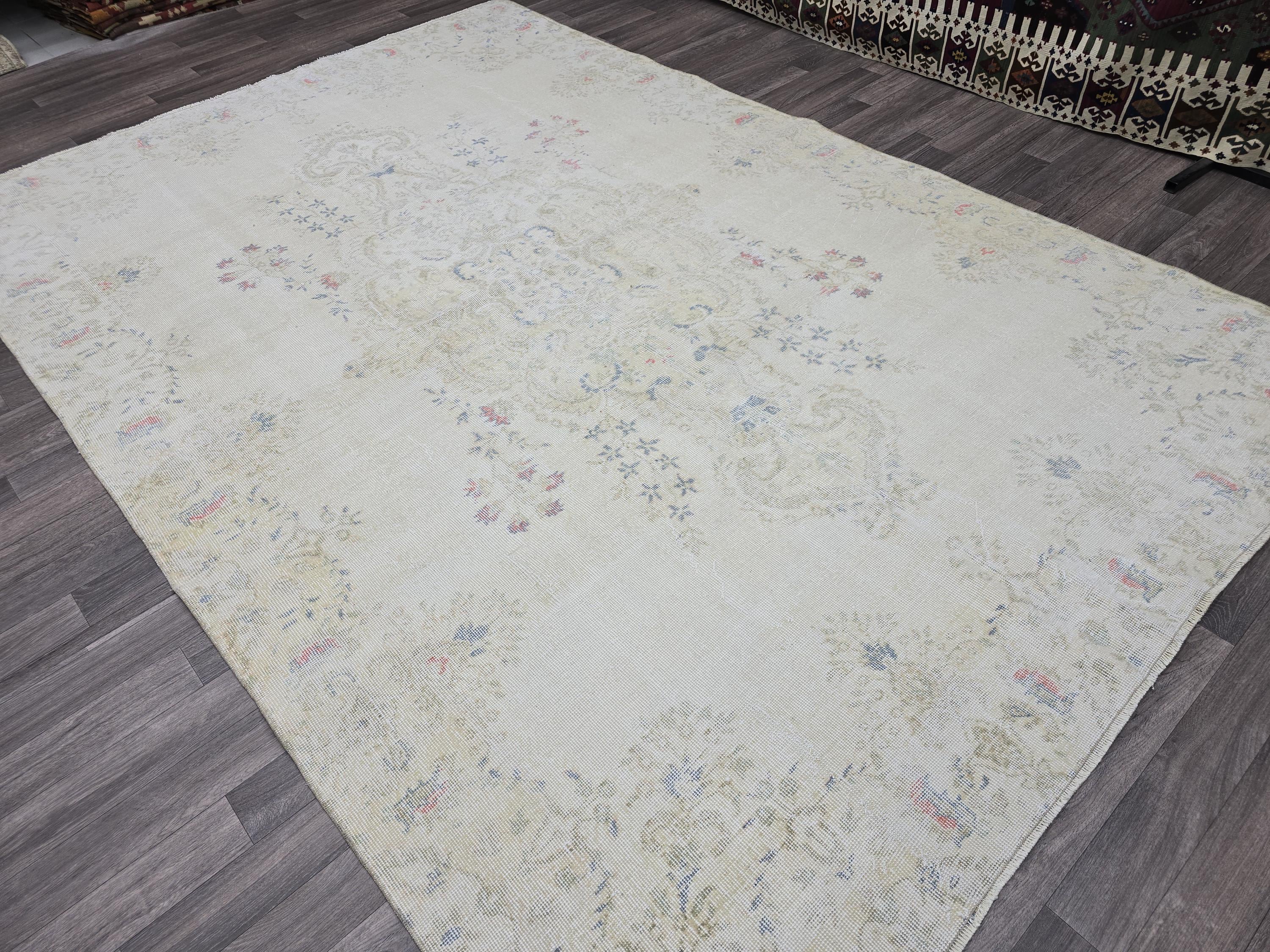 7x10 Turkish rug, 7 X 10.30  ft Area Rug, Handmade Area Rug, Rustic decor Rug, natural area rug, neutral rug,blush area rug,tribal rug