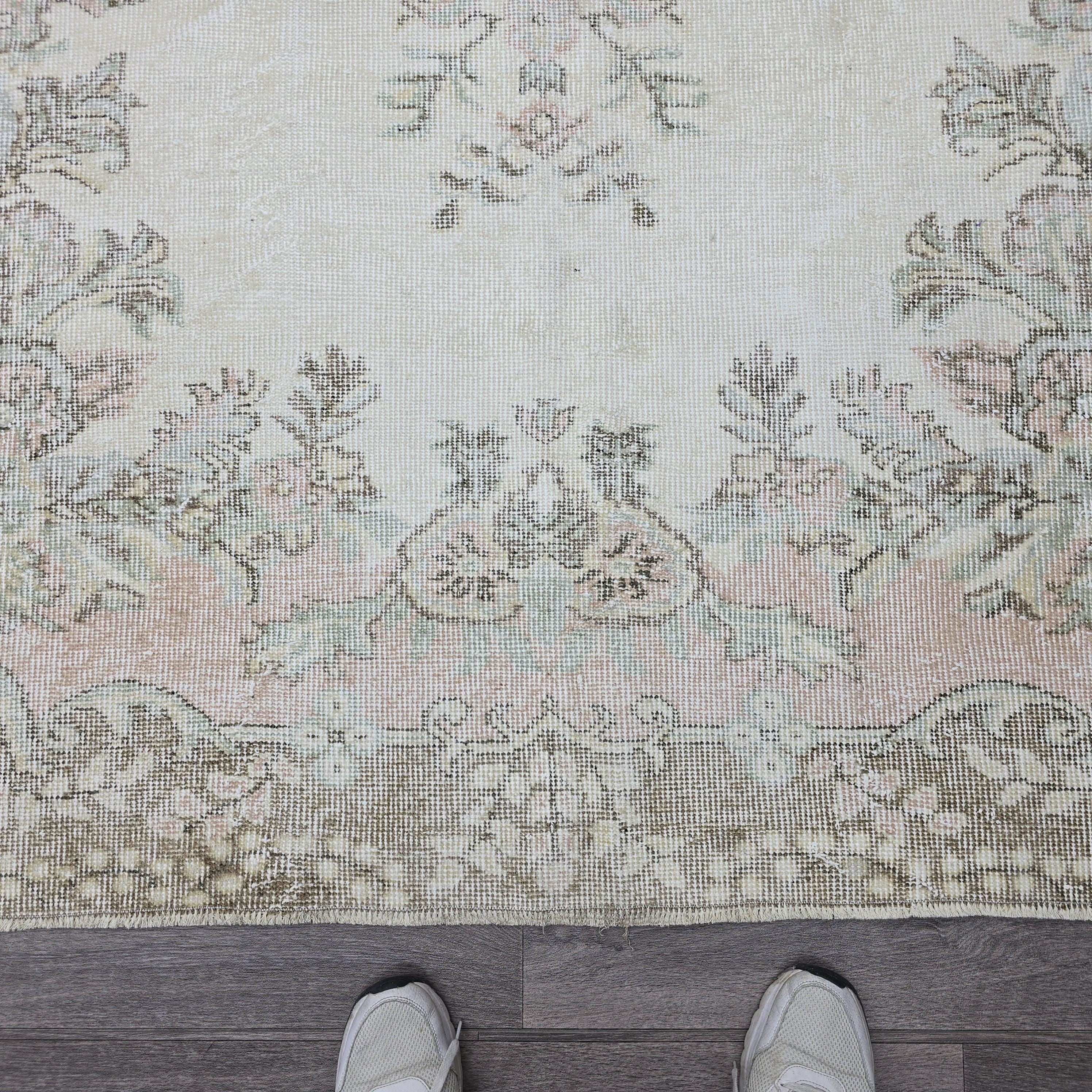 6x9 Pink Oushak Bedroom Wool Rug, Anatolian Rug, Decorative Area Rug, Vintage Turkish Rug, Ethnic Carpet, authentic rug, home decor rug