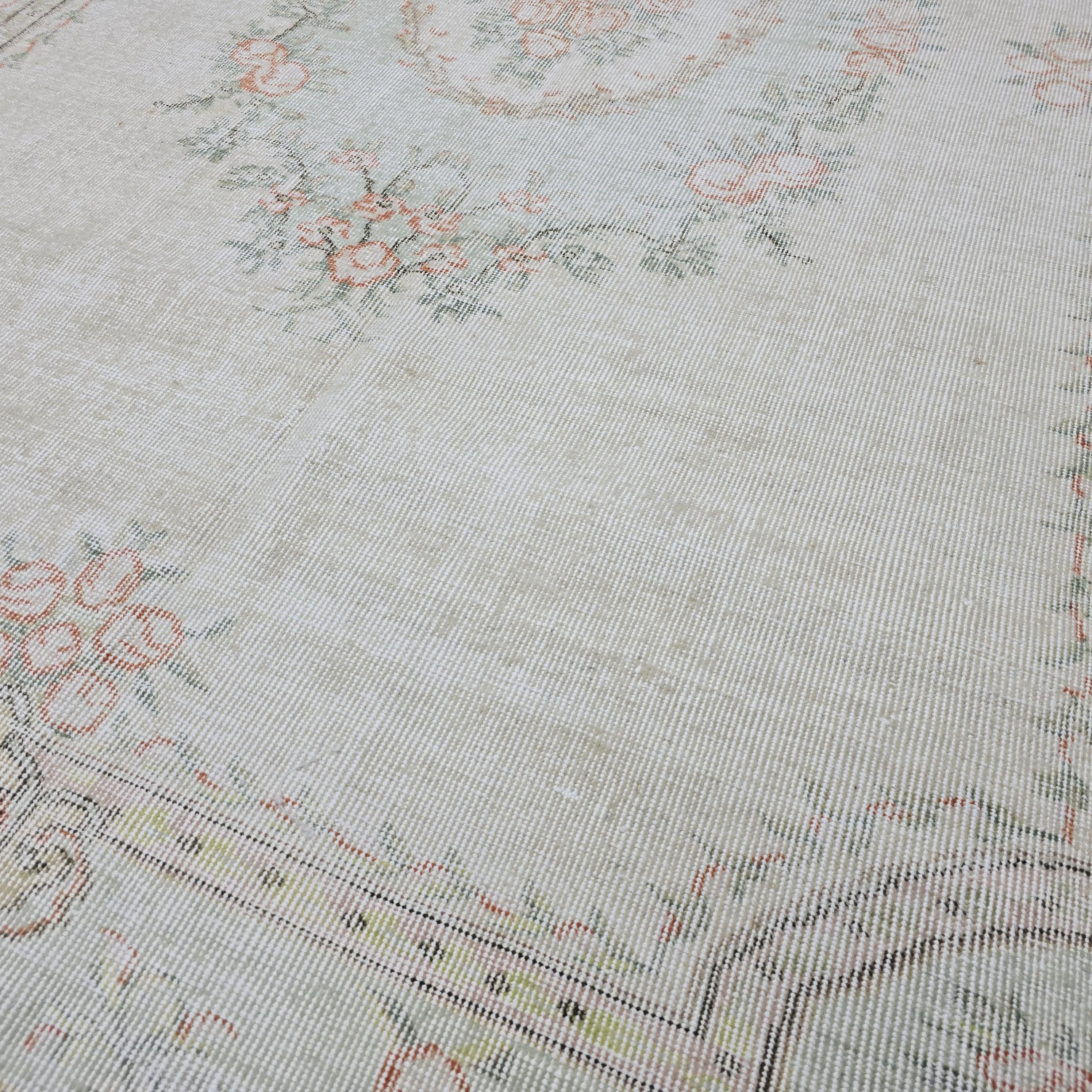 6x9 Vintage Handmade Turkish Rug | Authentic Wool Oushak Rug | Boho Decor Rug | Rug for Office and Lounge Room //6.40x9.30 feet