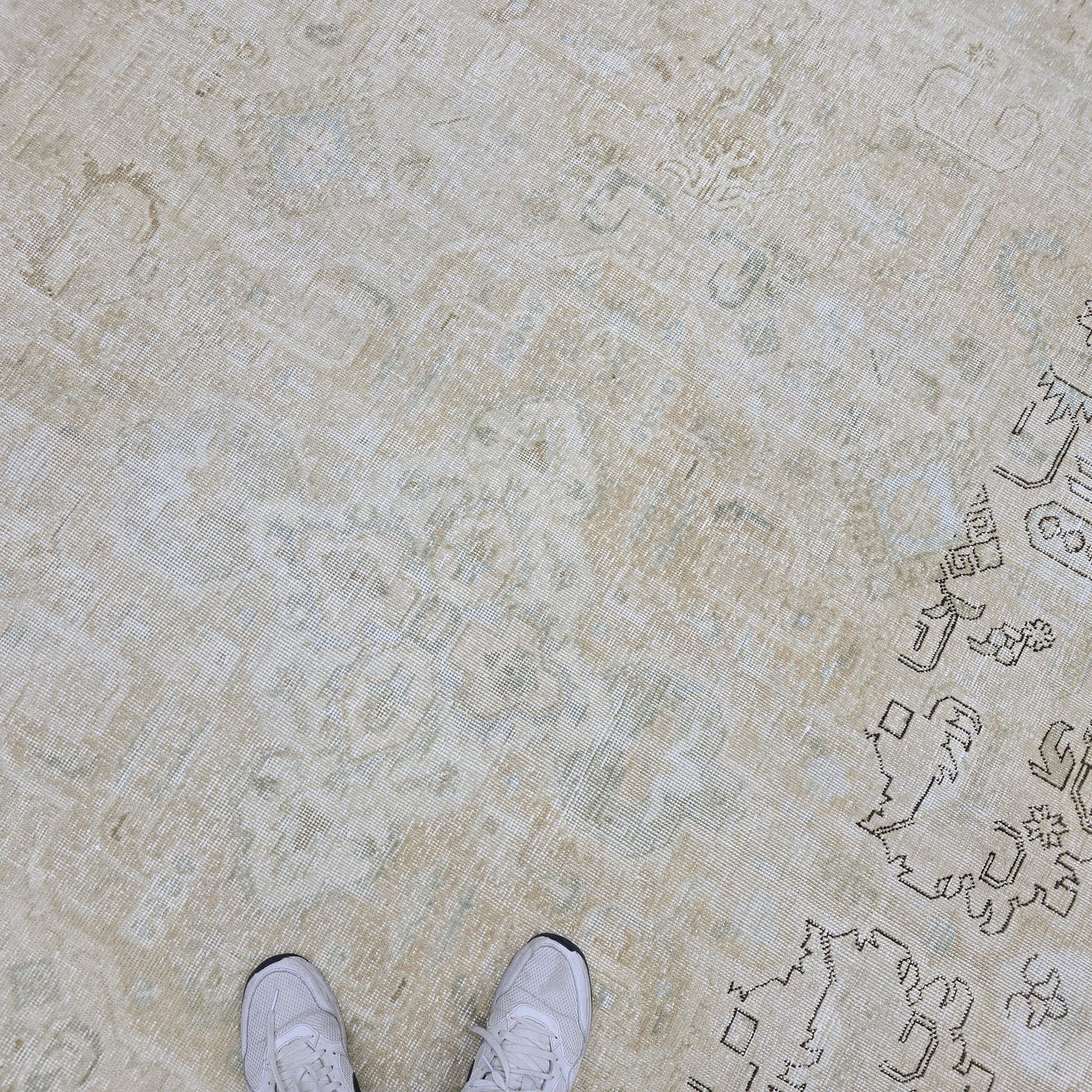 Neutral 9x12 Oushak Rug/ Hand Knotted Wool Area Rug / High Quality Vintage Rug for Livingroom and Bedroom/ Muted Oriental Carpet/ Boho Rug