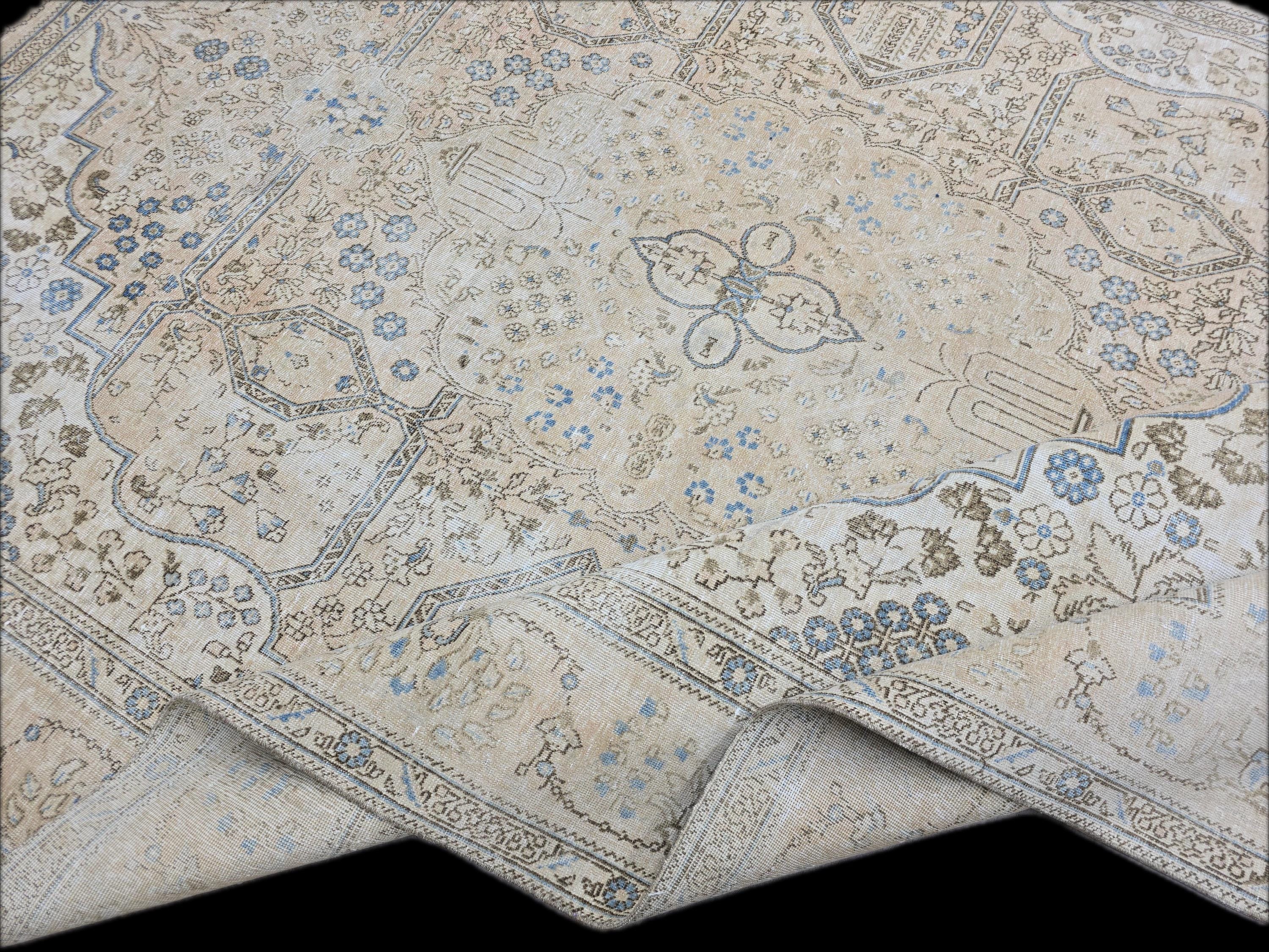 Hand-Knotted Oushak Rug: 9.5x12.2 ft. Vintage Turkish Wool Area Rug