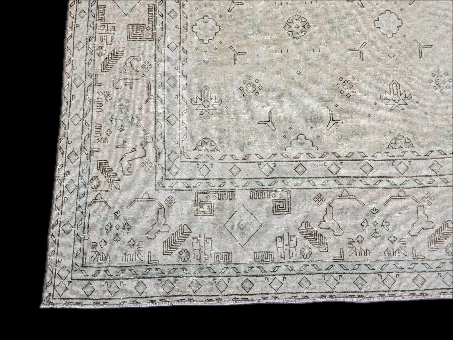 9x12 Antique Turkish Area Rug - Handmade Wool Oushak Rug /9.40x12.60 feet