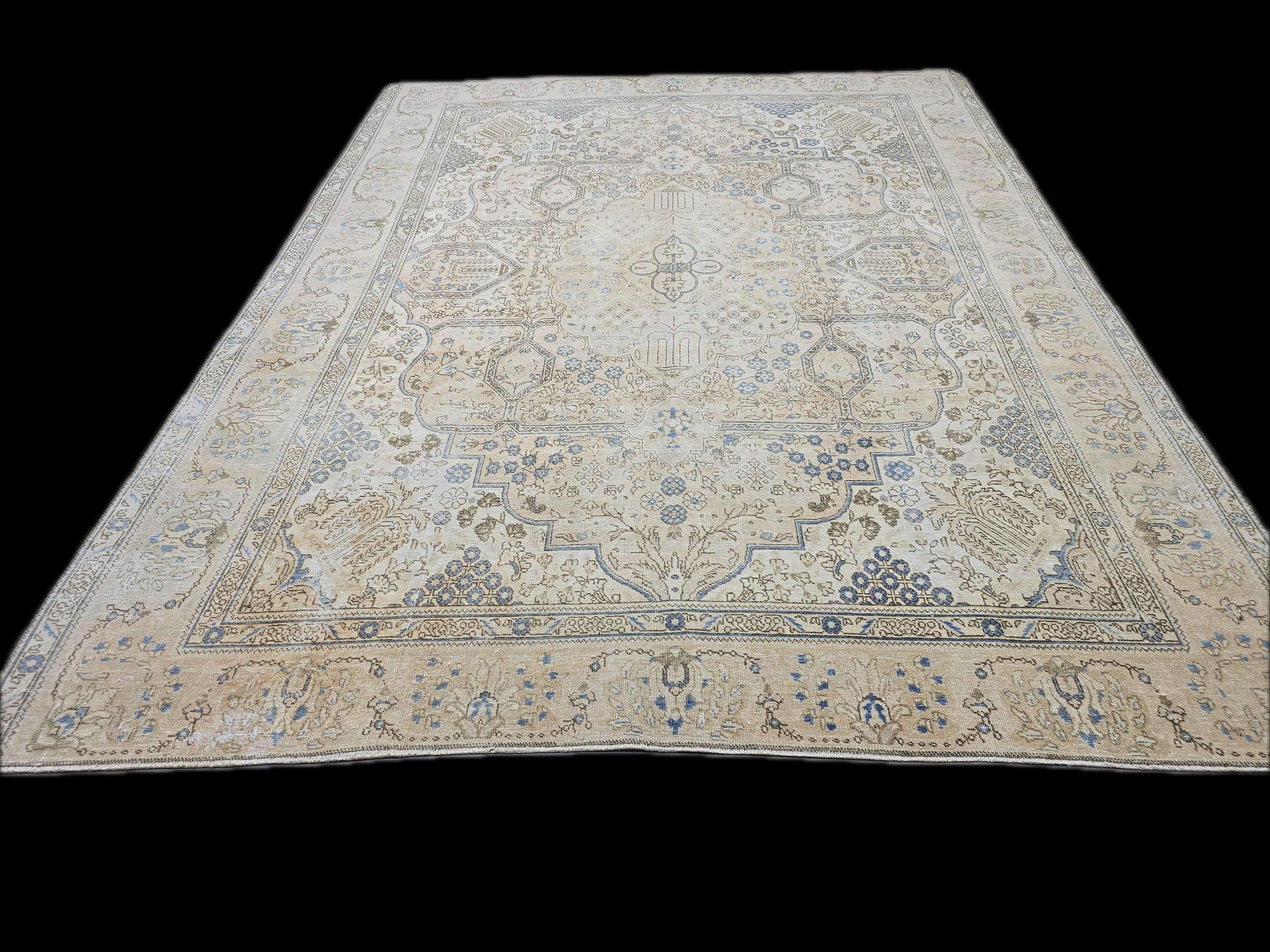Hand-Knotted Oushak Rug: 9.5x12.2 ft. Vintage Turkish Wool Area Rug