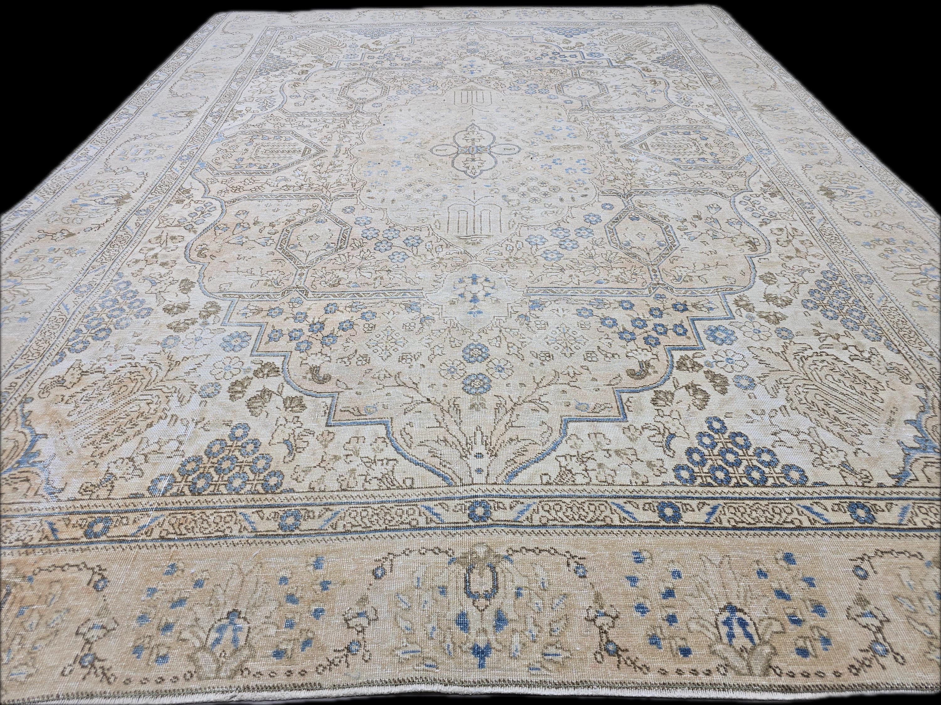 Hand-Knotted Oushak Rug: 9.5x12.2 ft. Vintage Turkish Wool Area Rug