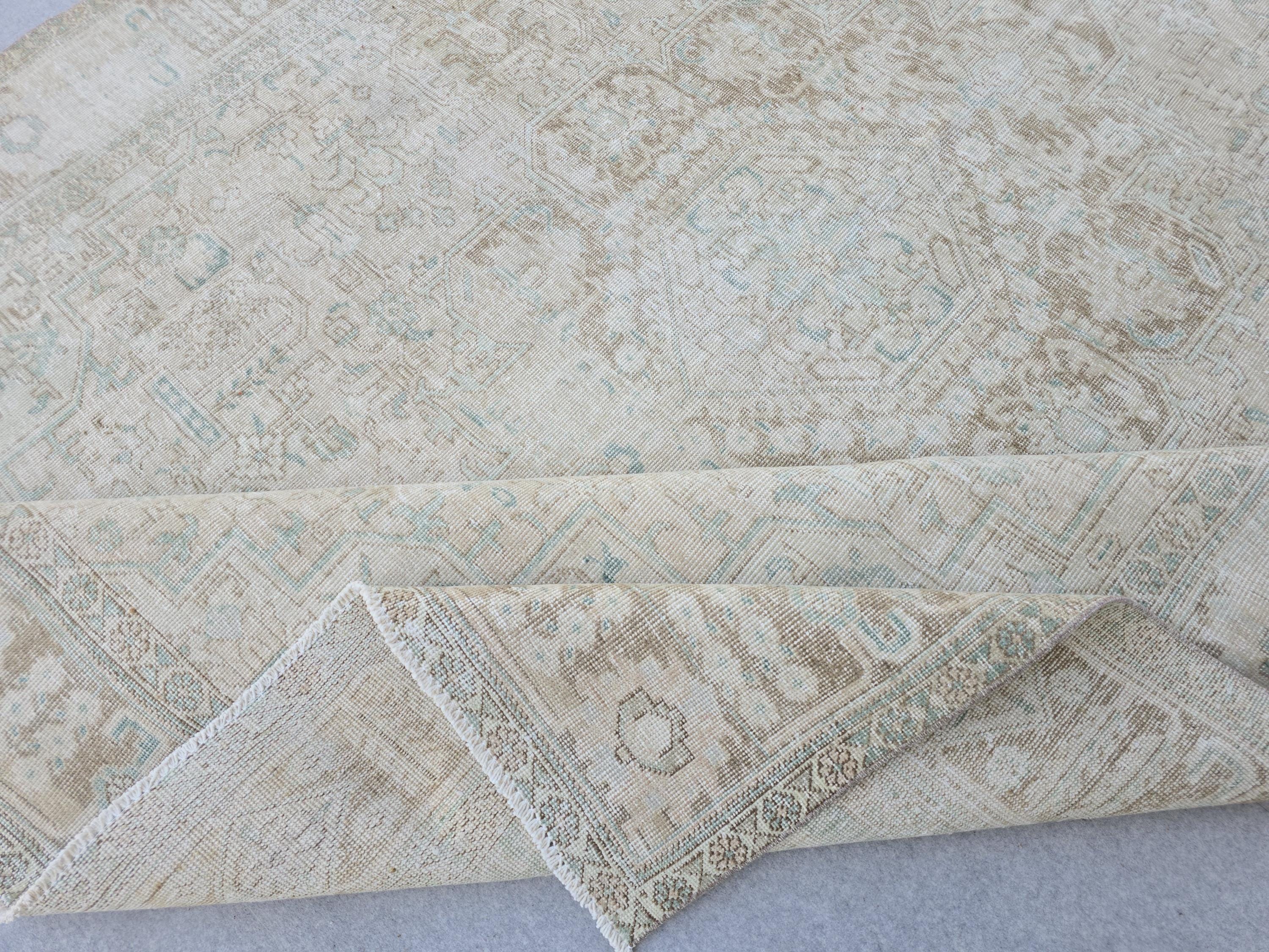Hand-Knotted Wool Persian Rug 9x12: Soft Blue Floral Carpet