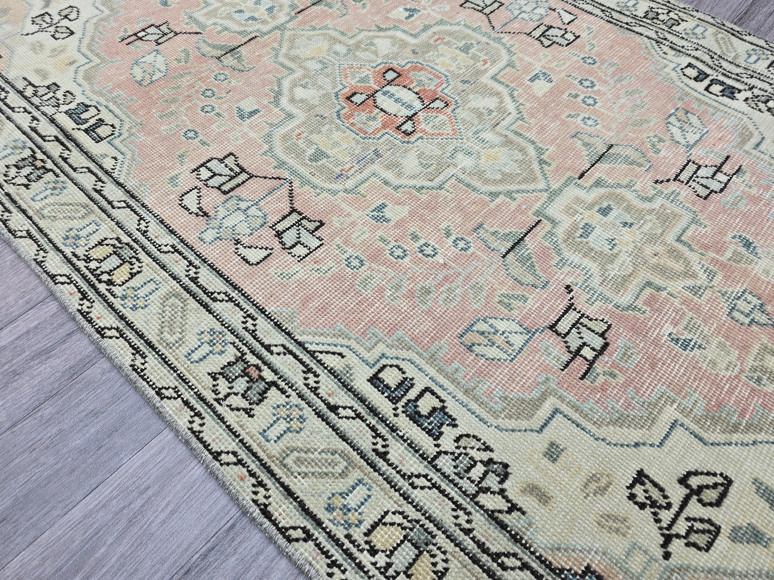 Antique Wool Runner Rug: Vintage Anatolian Stair Carpet (3x12.65 ft)