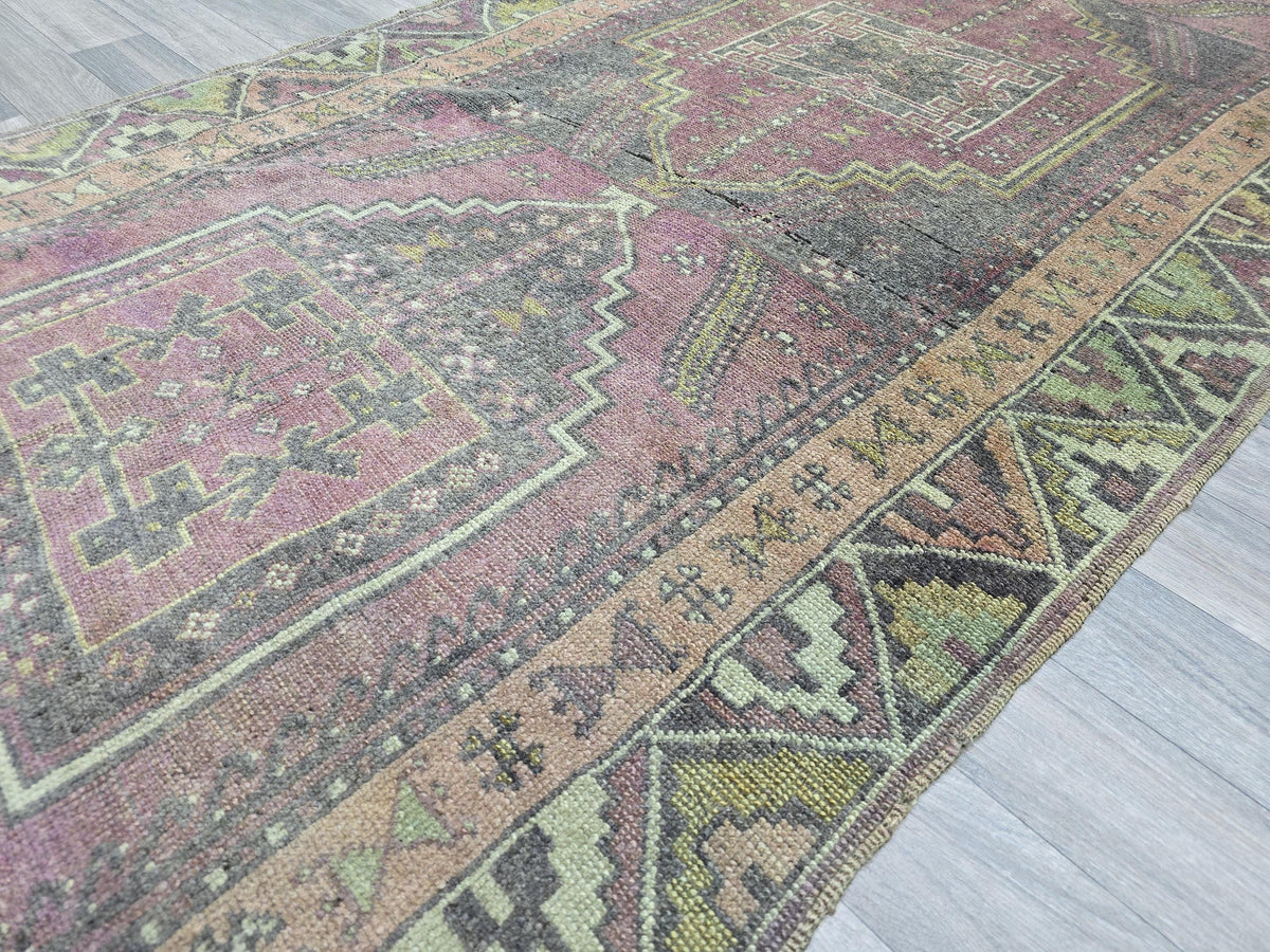 Antique Oushak Runner Rug 4x13