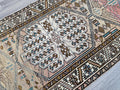Wide Turkish Wool Runner Rug: Hand Woven Vintage Hallway Rug (3.14x10.35 ft)