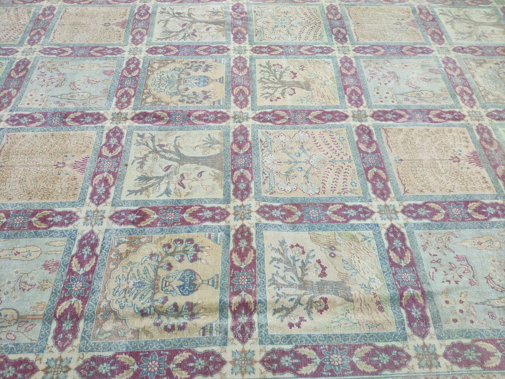 10x13 Antique Hand-Knotted Wool Anatolian Rug: Retro Farmhouse Decor