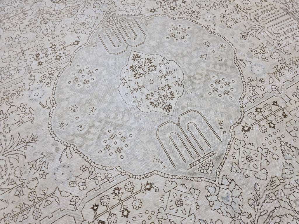 9x12 Faded Vintage Turkish Oushak Area Rug /9.30x12.25 feet