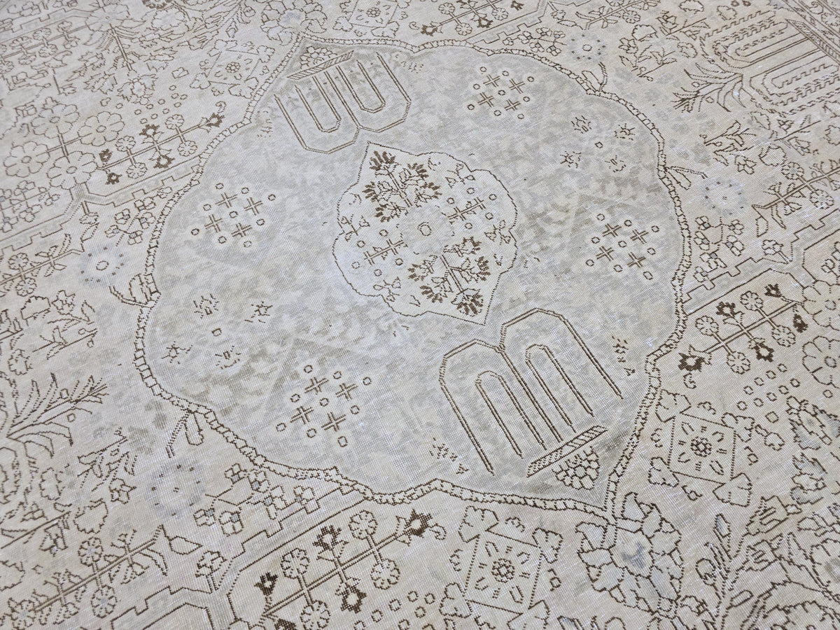 9x12 Faded Vintage Turkish Oushak Area Rug /9.30x12.25 feet