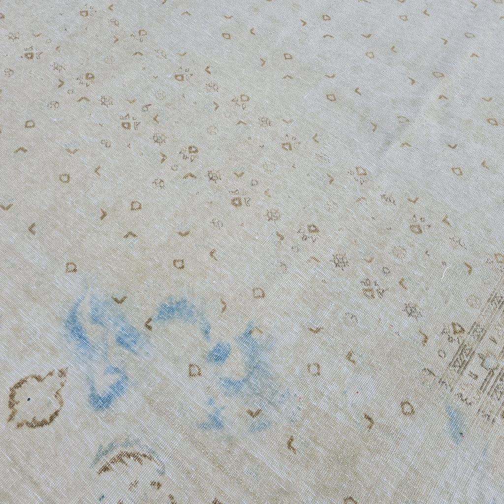 Large Oushak Rug 9x12 | Cream Neutral Area Rug | Hand Knotted Anatolian Style Bedroom Carpet