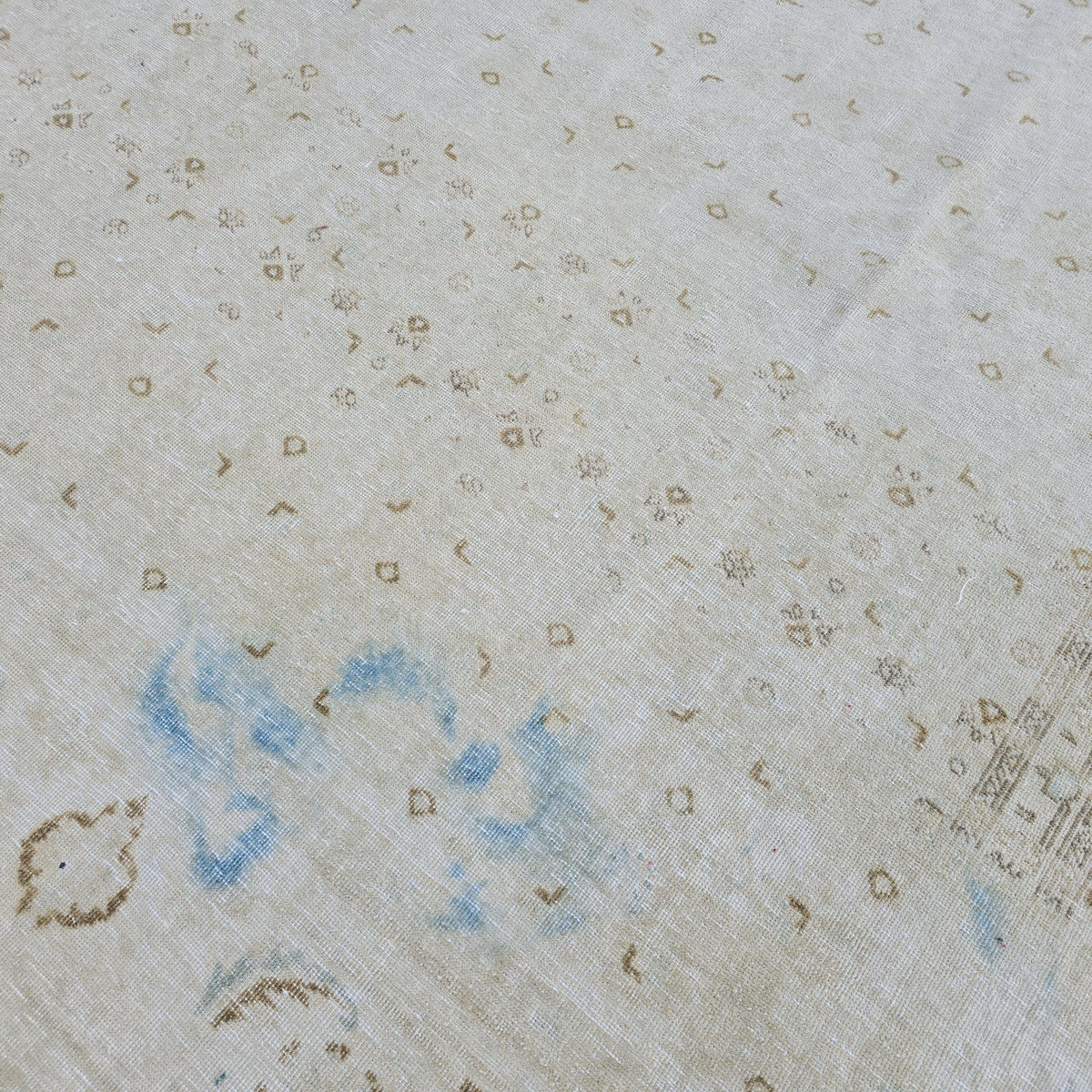 Large Oushak Rug 9x12 | Cream Neutral Area Rug | Hand Knotted Anatolian Style Bedroom Carpet
