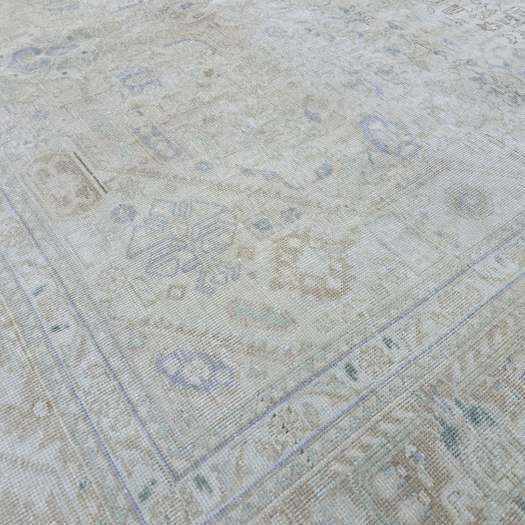 8x11 Handmade Neutral vintage Rug/ Authentic Wool Rug/ Beige Turkish Area Rug/ Muted Oriental rug Geometric Pattern