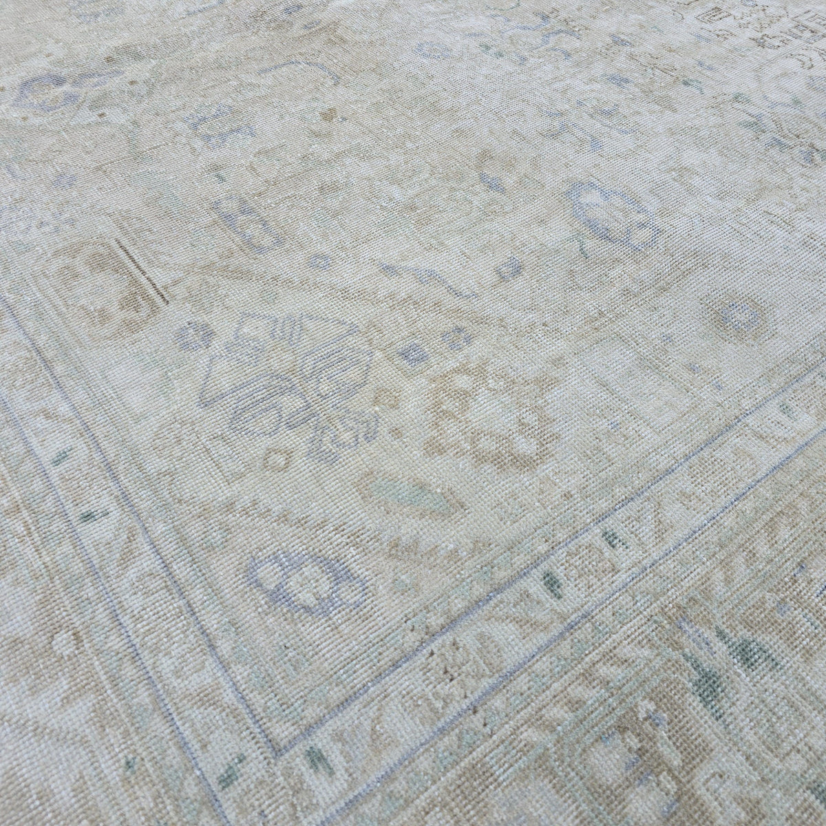 8x11 Handmade Neutral vintage Rug/ Authentic Wool Rug/ Beige Turkish Area Rug/ Muted Oriental rug Geometric Pattern