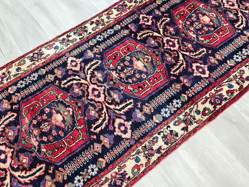3x14 Long Antique Wool Traditional Runner Rug for Stairs and Corridor //3.30x14 feet